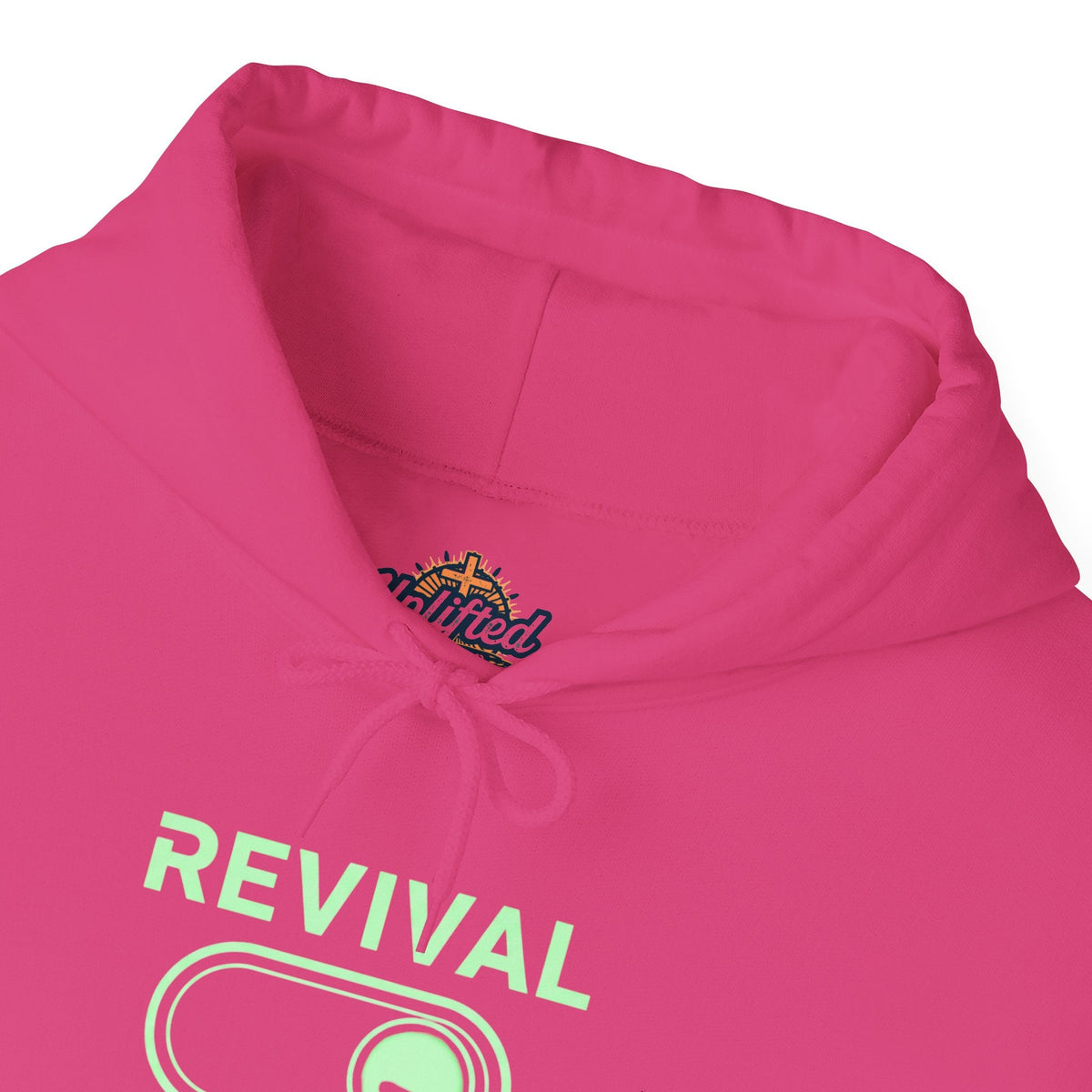 🔥 Revival Mode: ON – Christian Techwear Hoodie | Glowing Green Faith Switch | Futuristic Jesus Shirt | Activate Your Spiritual Awakening | Uplifted Gear Printify