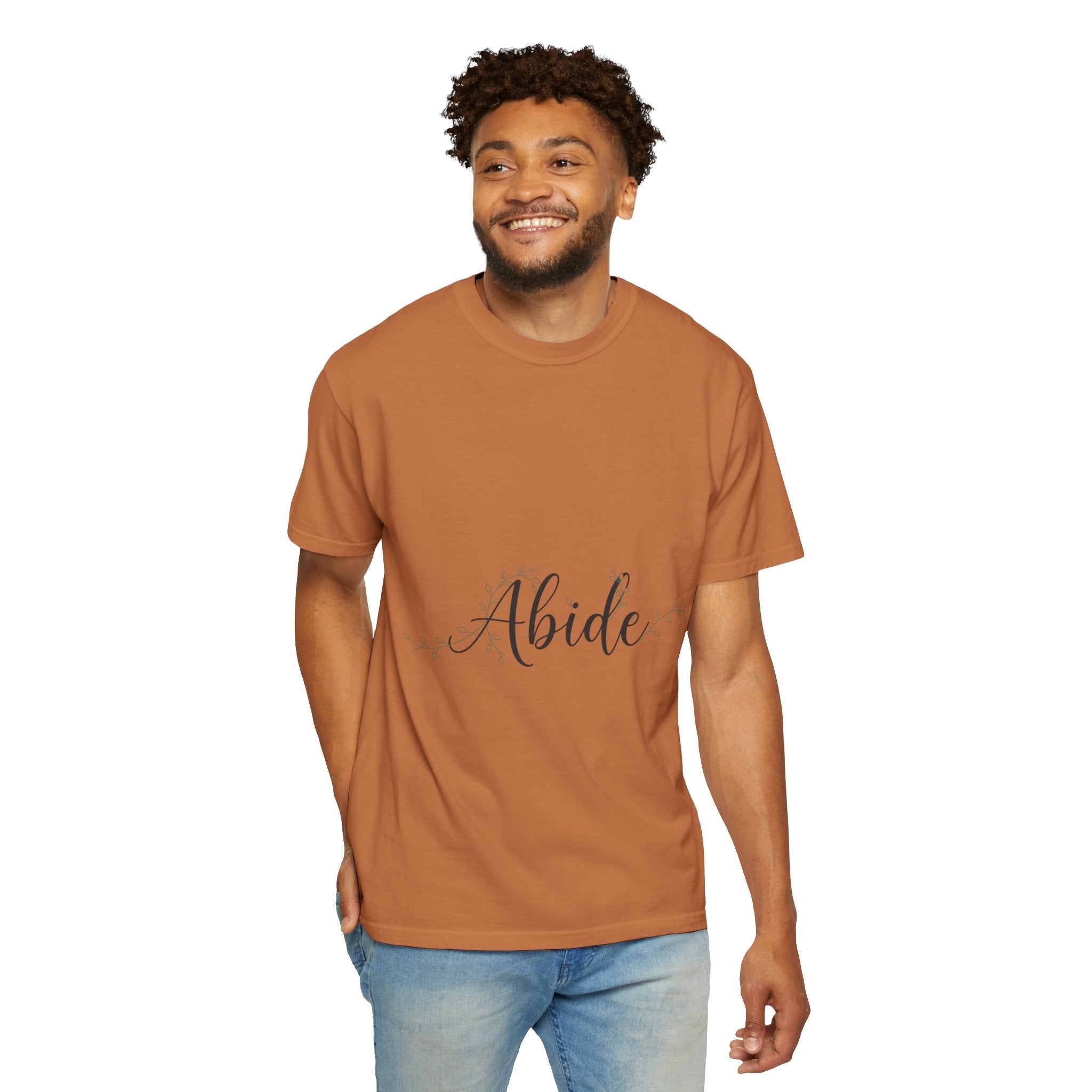 Abide in the Lord T-Shirt – Vine Design Christian Tee for Faithful Hearts Printify