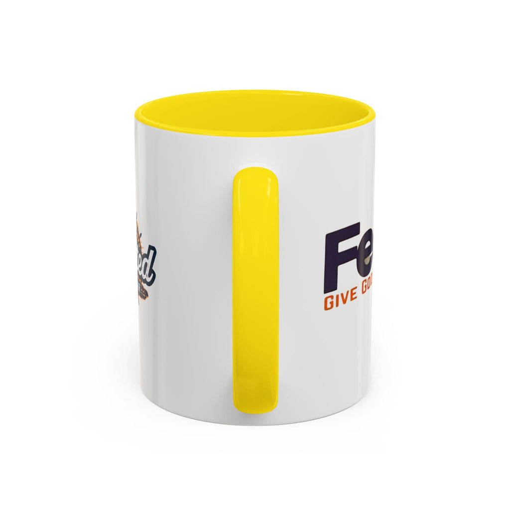 Funny Christian Coffee Mug — “Give God Control, HE Delivers” Accent Mug (11/15oz) Printify