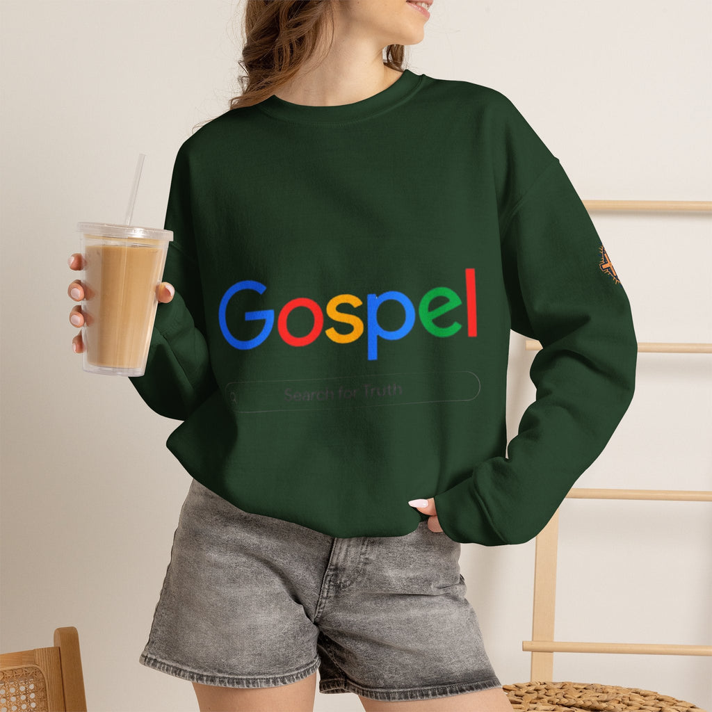 Gospel Graphic Sweatshirt — "Gospel" Colorful Logo Christian Sweatshirt Printify