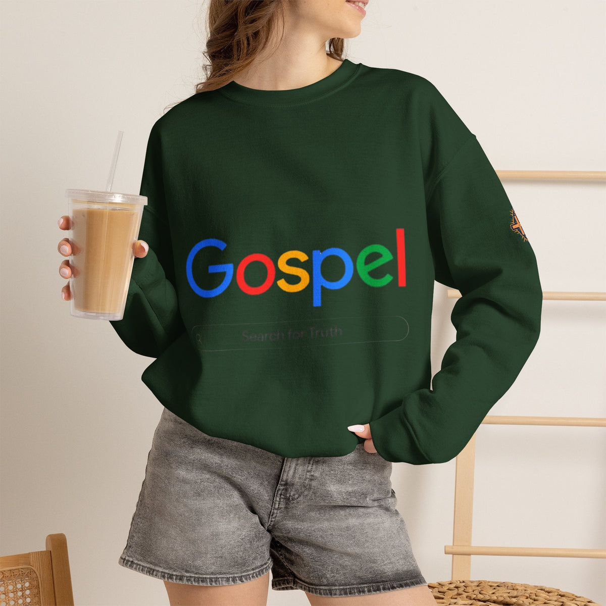 Gospel Graphic Sweatshirt — "Gospel" Colorful Logo Christian Sweatshirt Printify