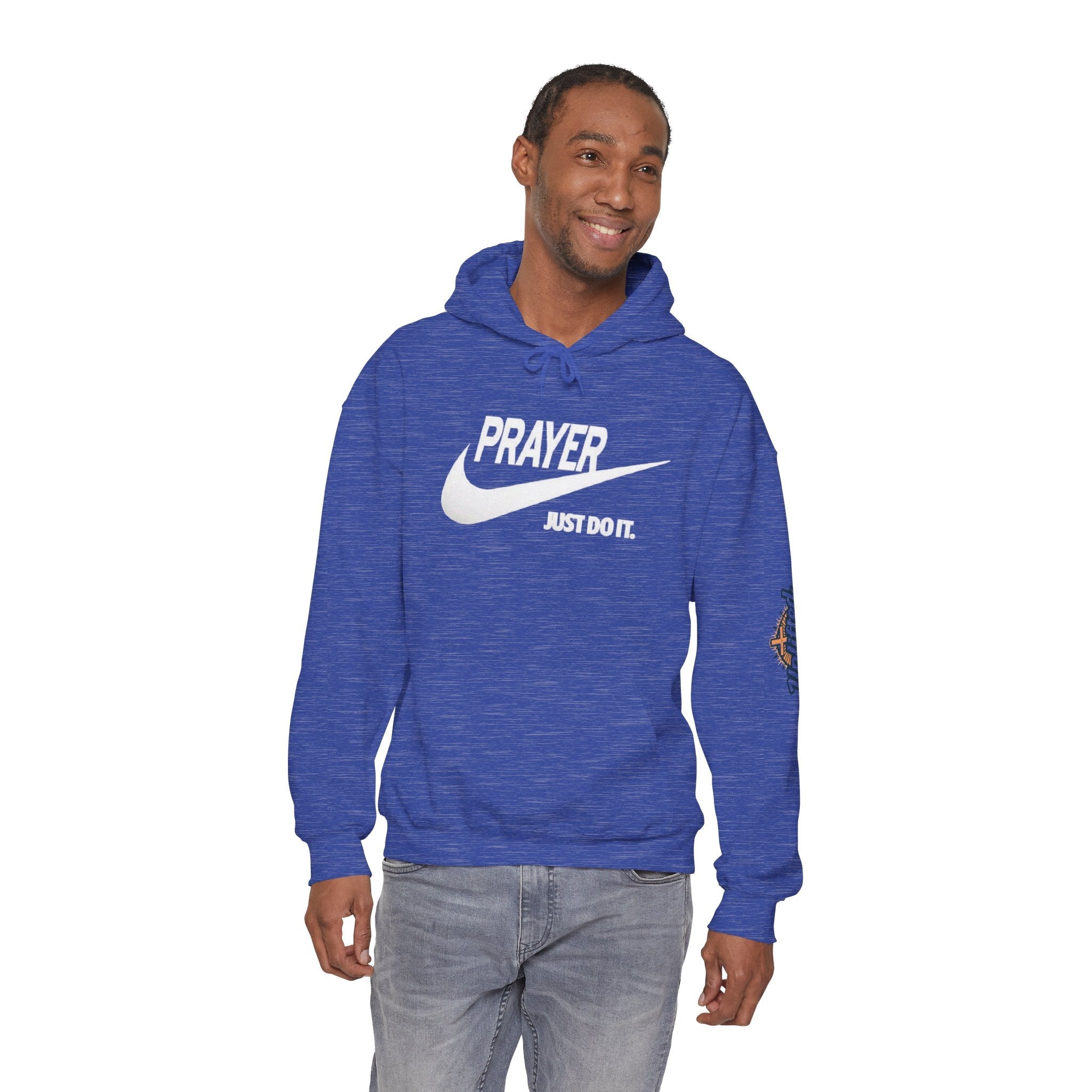 Prayer Just Do It Hoodie - Funny Christian Nike Parody Hoodie - Faith Gear Printify