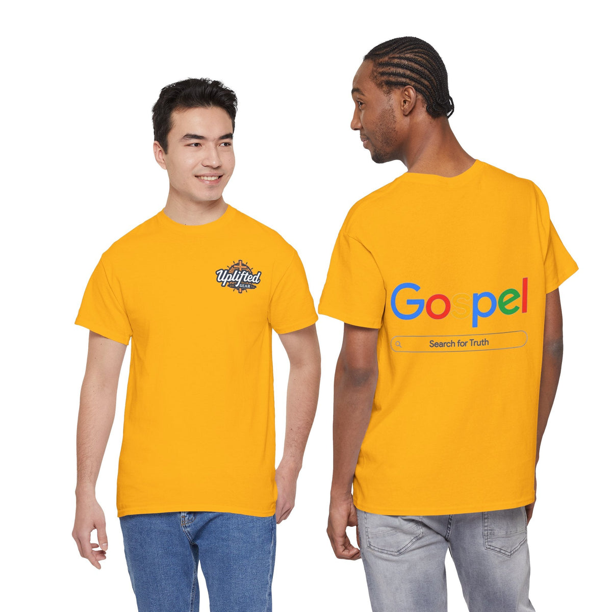 Gospel Graphic Tee — "Gospel" Colorful Logo Christian T-Shirt Printify