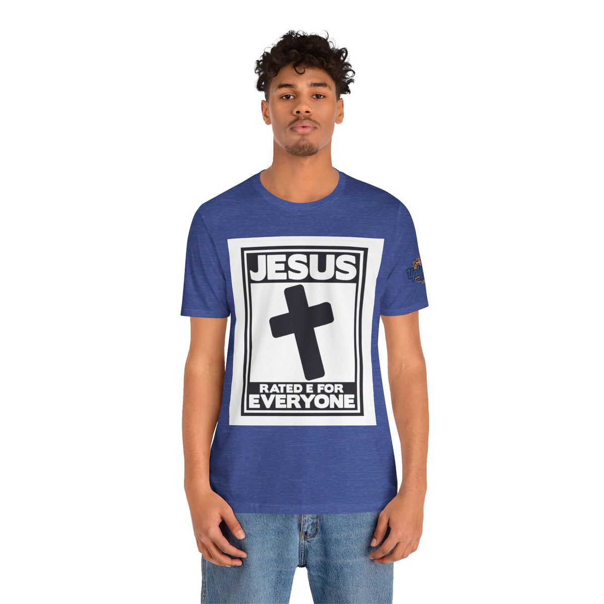 Jesus, Rated E for Everyone T-shirt - Gamer Faith T-shirt - Christian Video Game Parody Printify