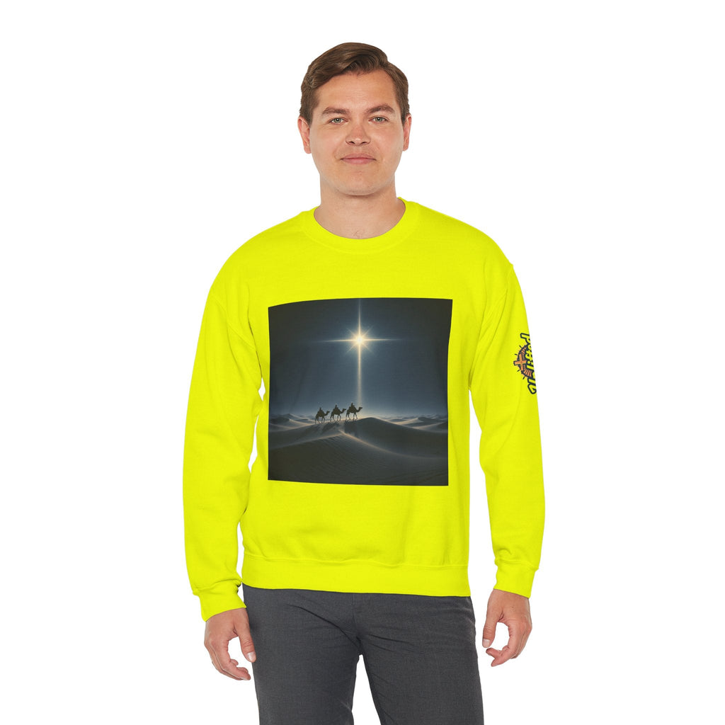 3 Wise Men Sweatshirt – Magi Camels Nativity Journey Christian Christmas Sweatshirt for Epiphany Faith & Holy Night Printify