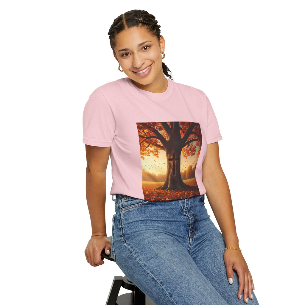 Trust in the Lord T-Shirt – Autumn Tree Christian Tee with Proverbs 3:5 Printify