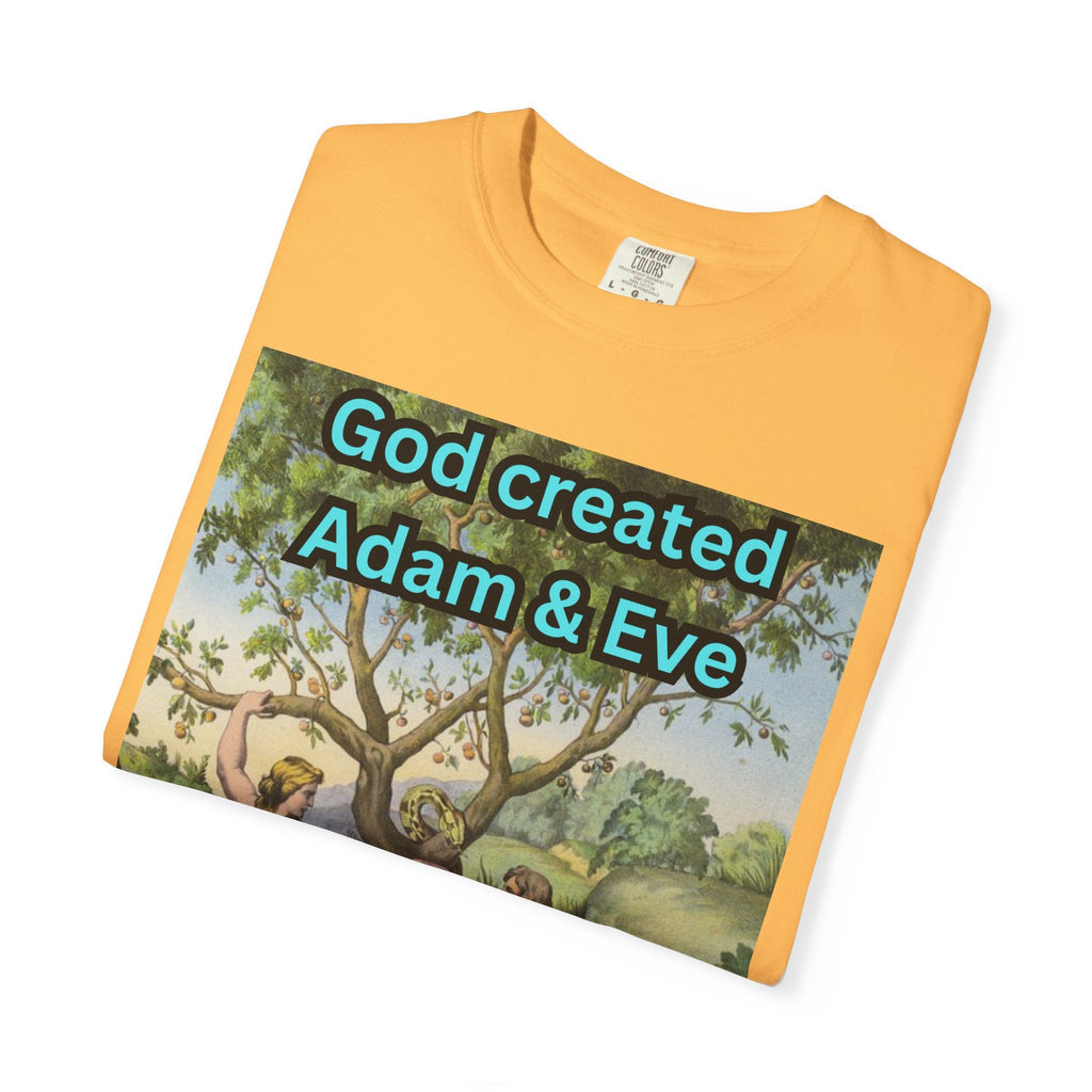 God Created Adam and Eve T-Shirt – Biblical Truth Christian Tee for Bold Faith Printify