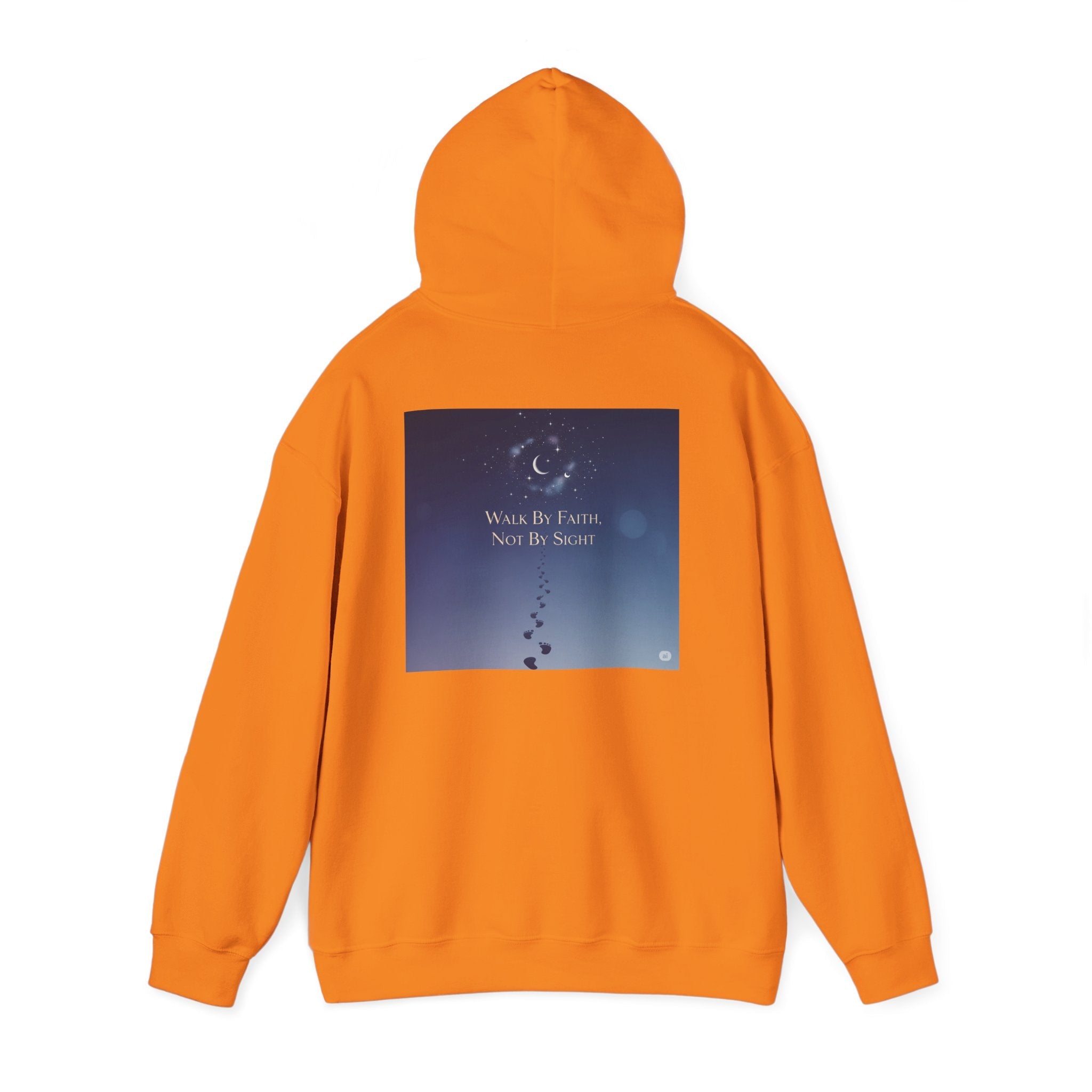 Walk by Faith, Not by Sight Hoodie – Moonlit Footprints Christian Hoodie for Cozy Nights Printify