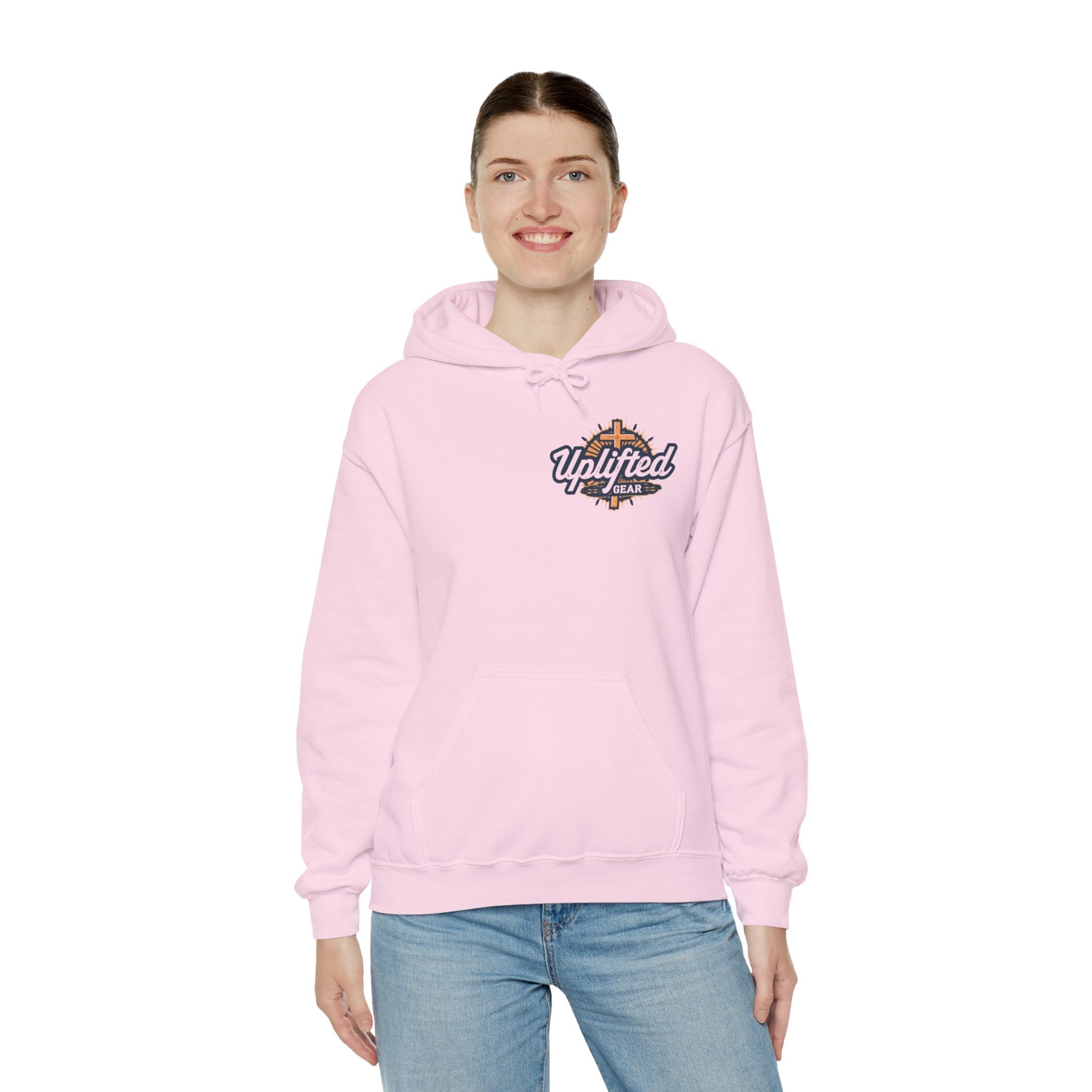 Uplifted Gear Christian Hoodie – Bold Logo Faith Hoodie for Inspired Living Printify