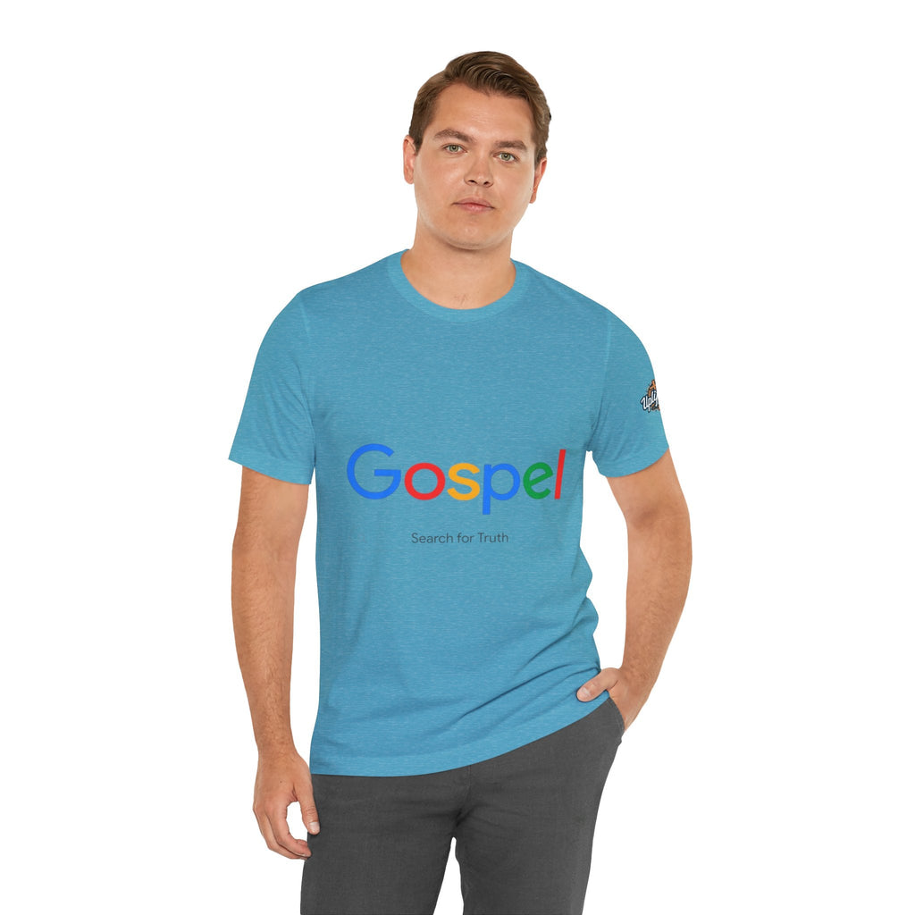 Gospel Graphic Tee — "Gospel" Colorful Logo Christian T-Shirt Printify