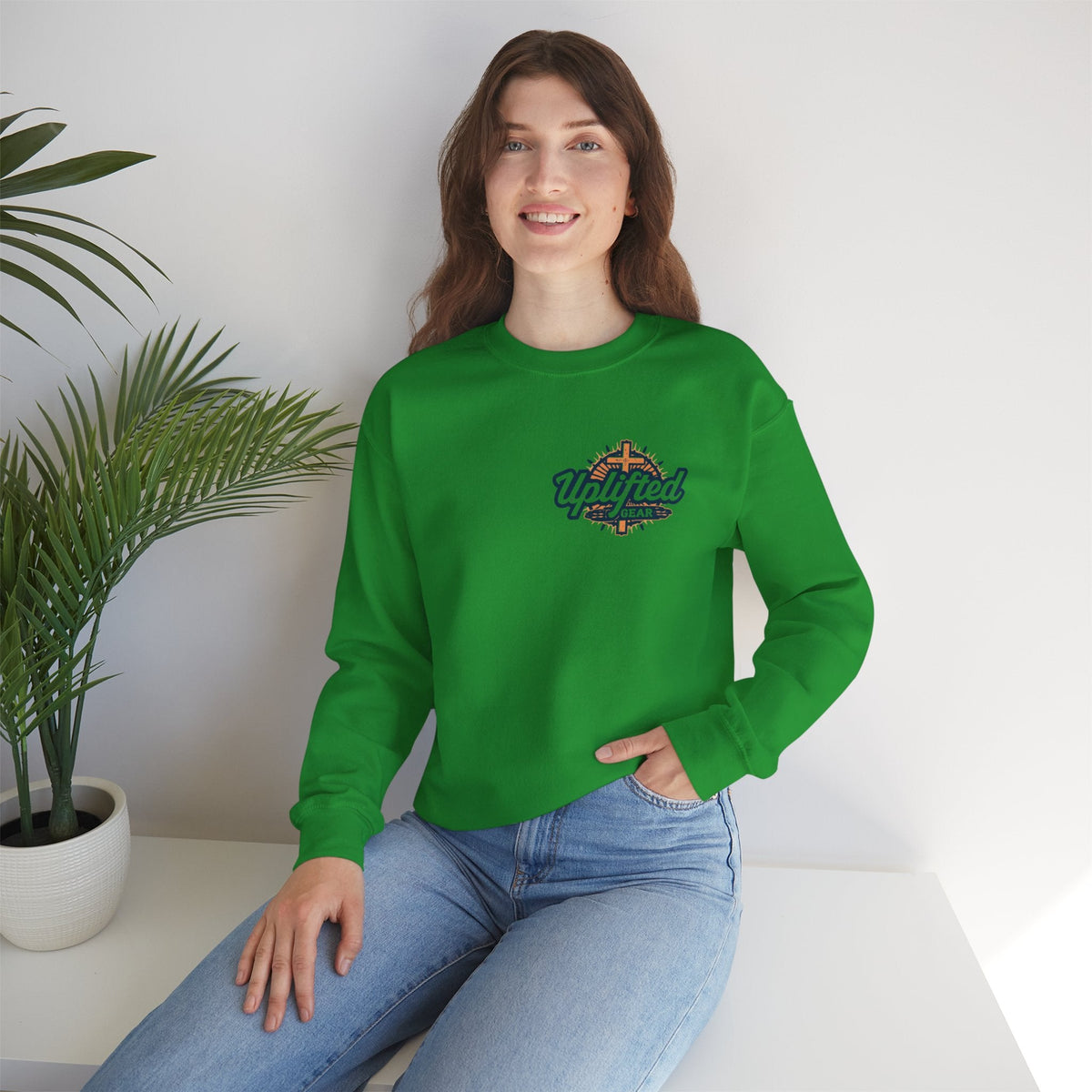 Walk by Faith, Not by Sight Sweatshirt – Moonlit Footprints Christian Sweatshirt for Cozy Nights Printify