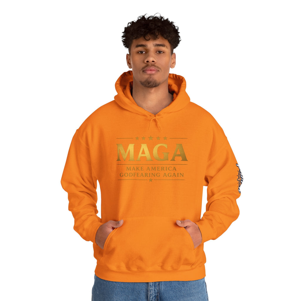 Hoodie - MAGA "Make America Godfearing Again" Political Graphic Hoodie Printify