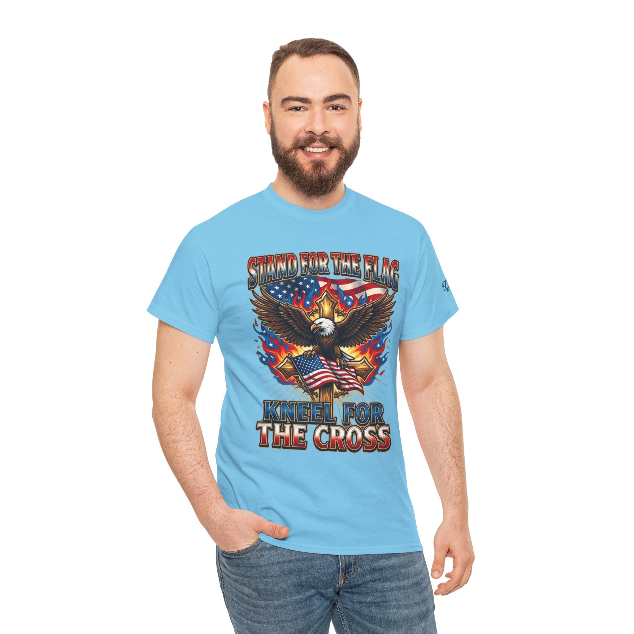Stand for the Flag Kneel for the Cross T-shirt | Patriotic Eagle T-shirt Printify