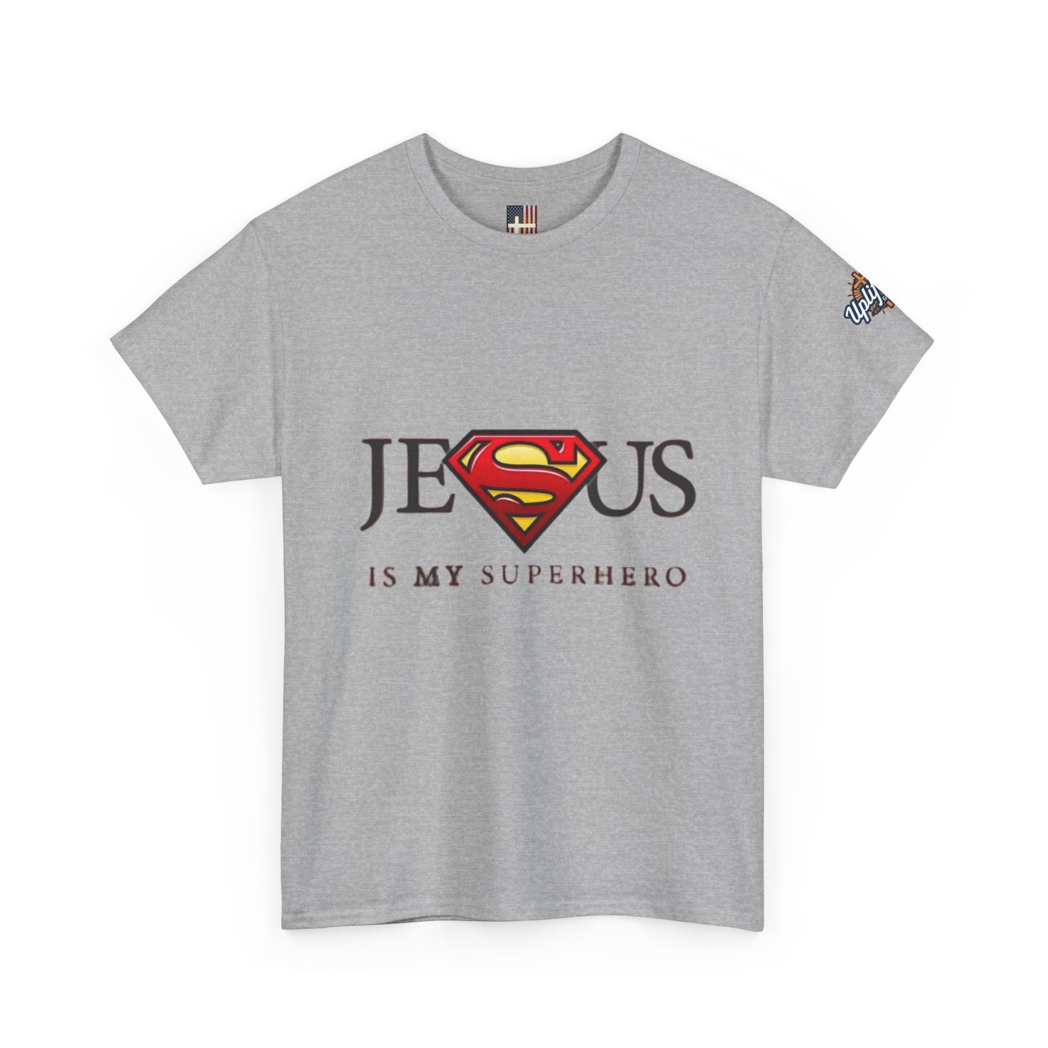 Jesus Is My Superhero T-Shirt — Faith-Based Superman-Inspired Tee Printify