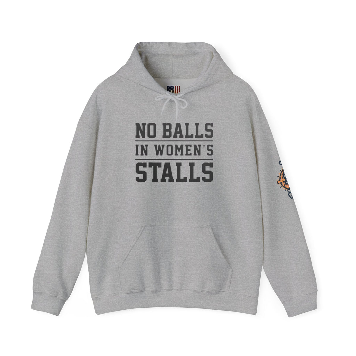"No Balls in Women's Stalls" Statement Hoodie — Protest Sweatshirt Printify