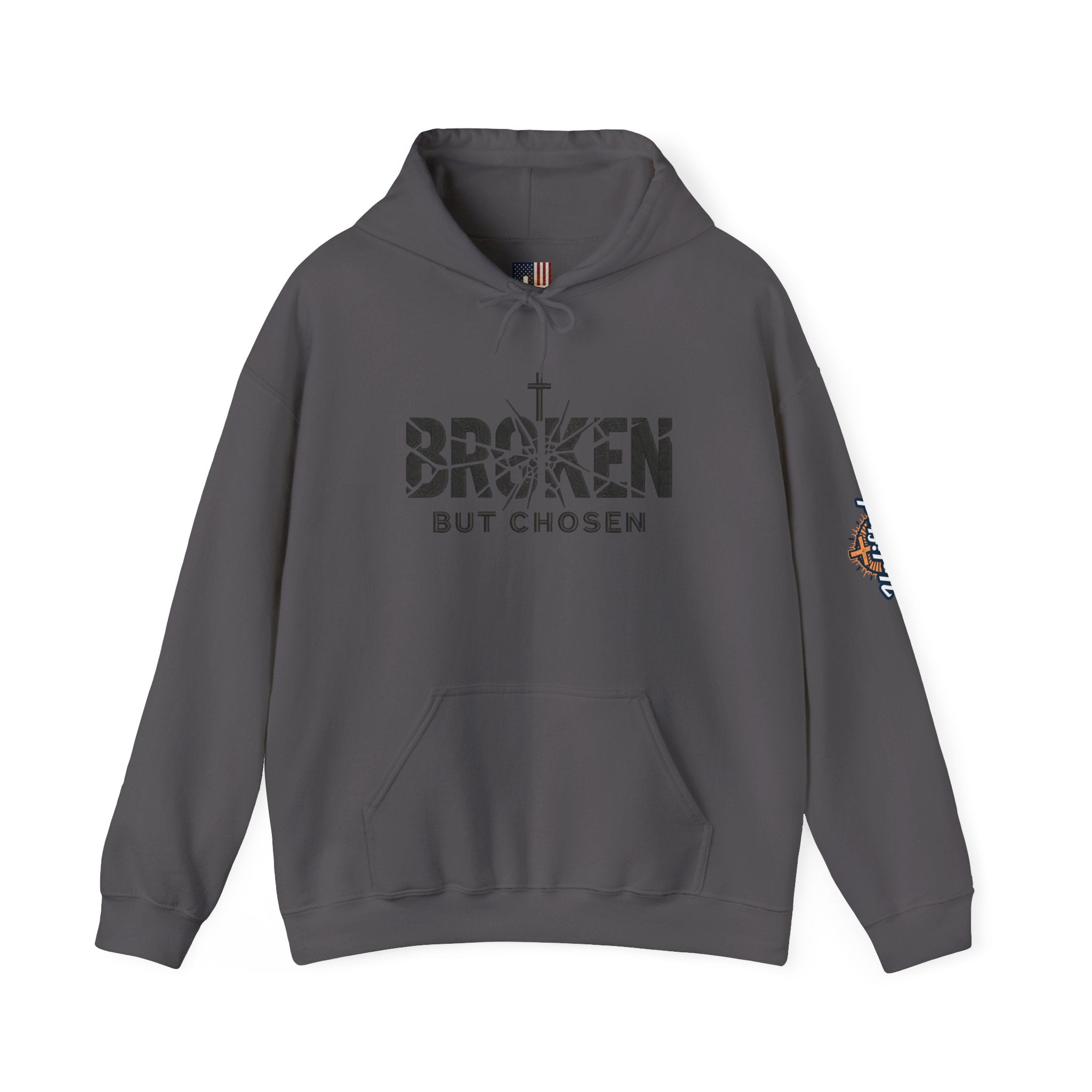 Broken But Chosen Hoodie — Christian Faith Graphic Sweatshirt Printify