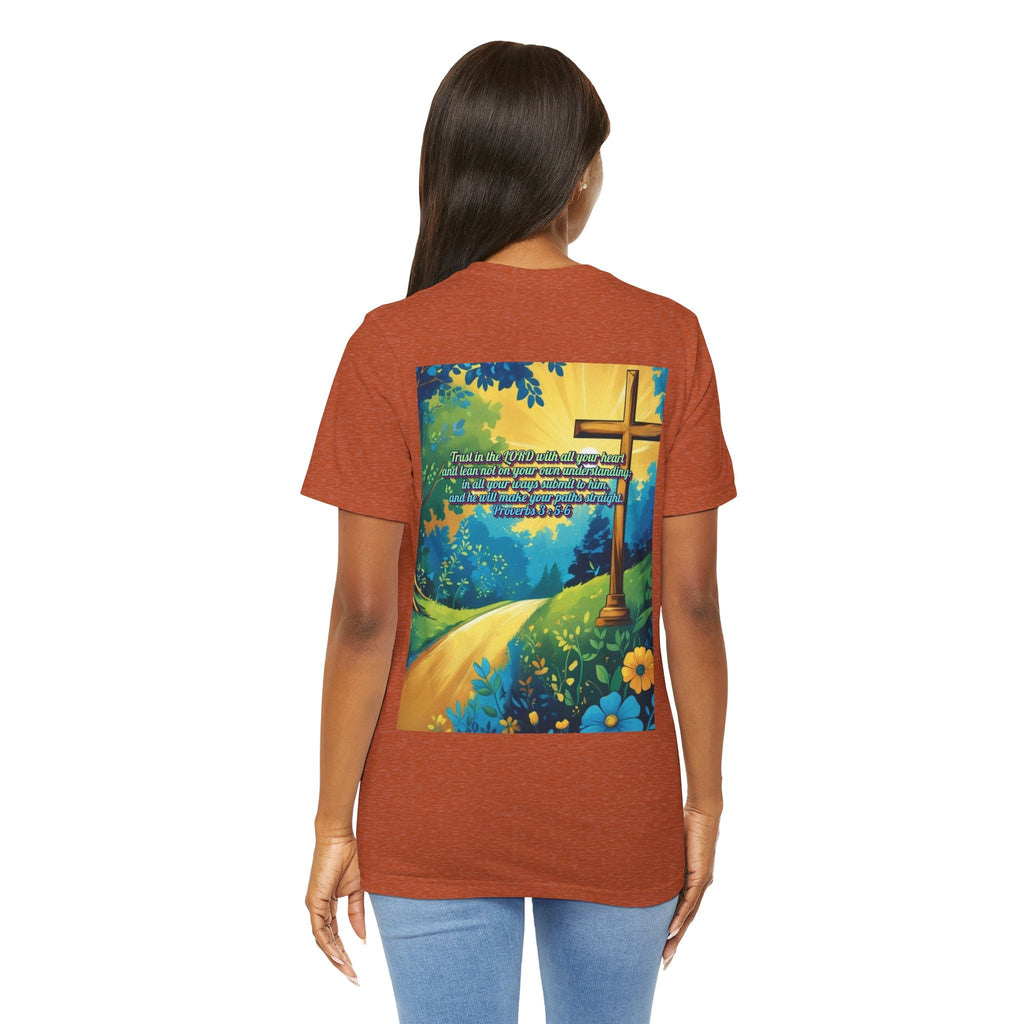 Trust in The Lord Proverbs 3:5-6 Biblical Design Unisex Jersey Short Sleeve Tee Printify