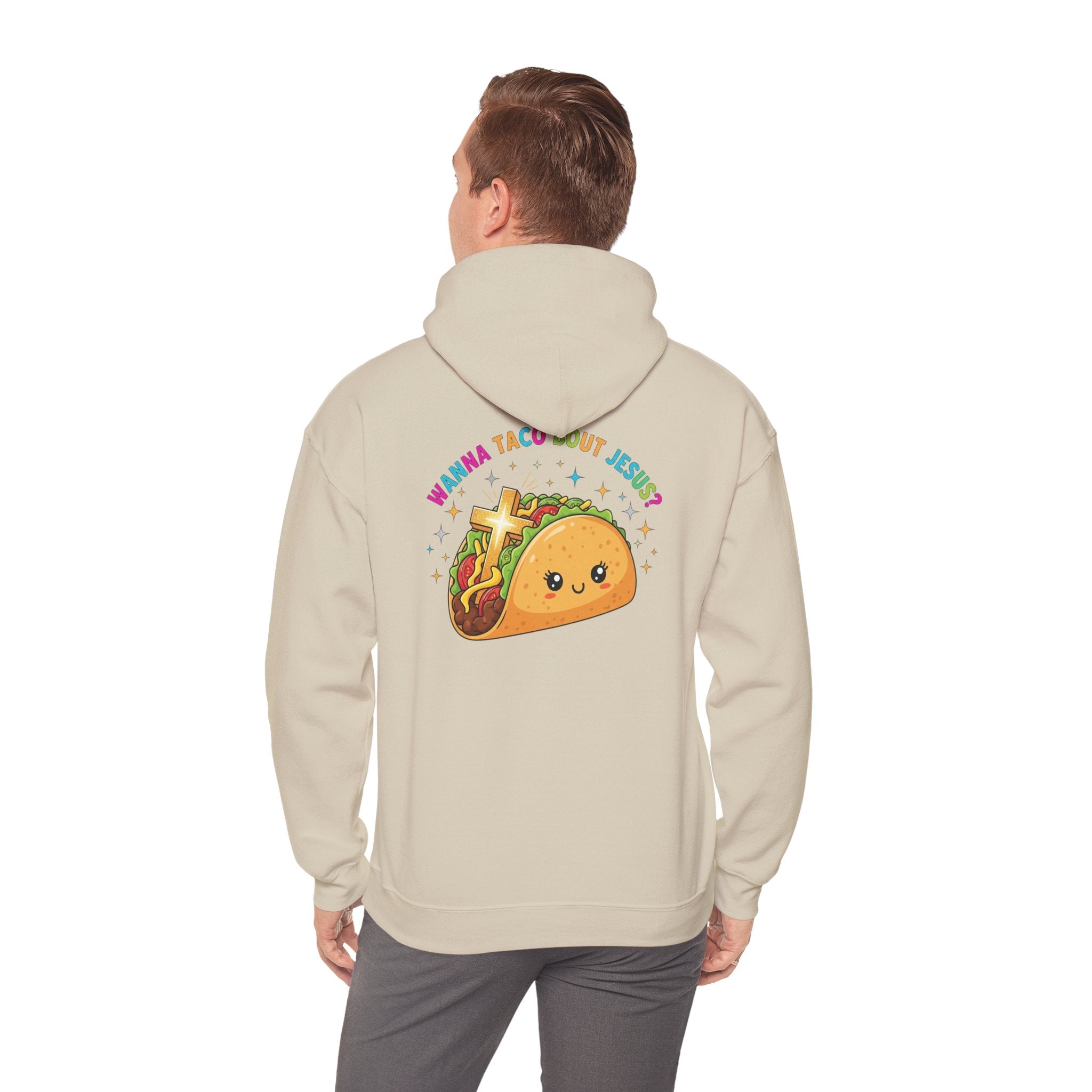 Wanna Taco 'Bout Hoodie – Cozy Christian Pun Hoodie for Faith & Fun Printify