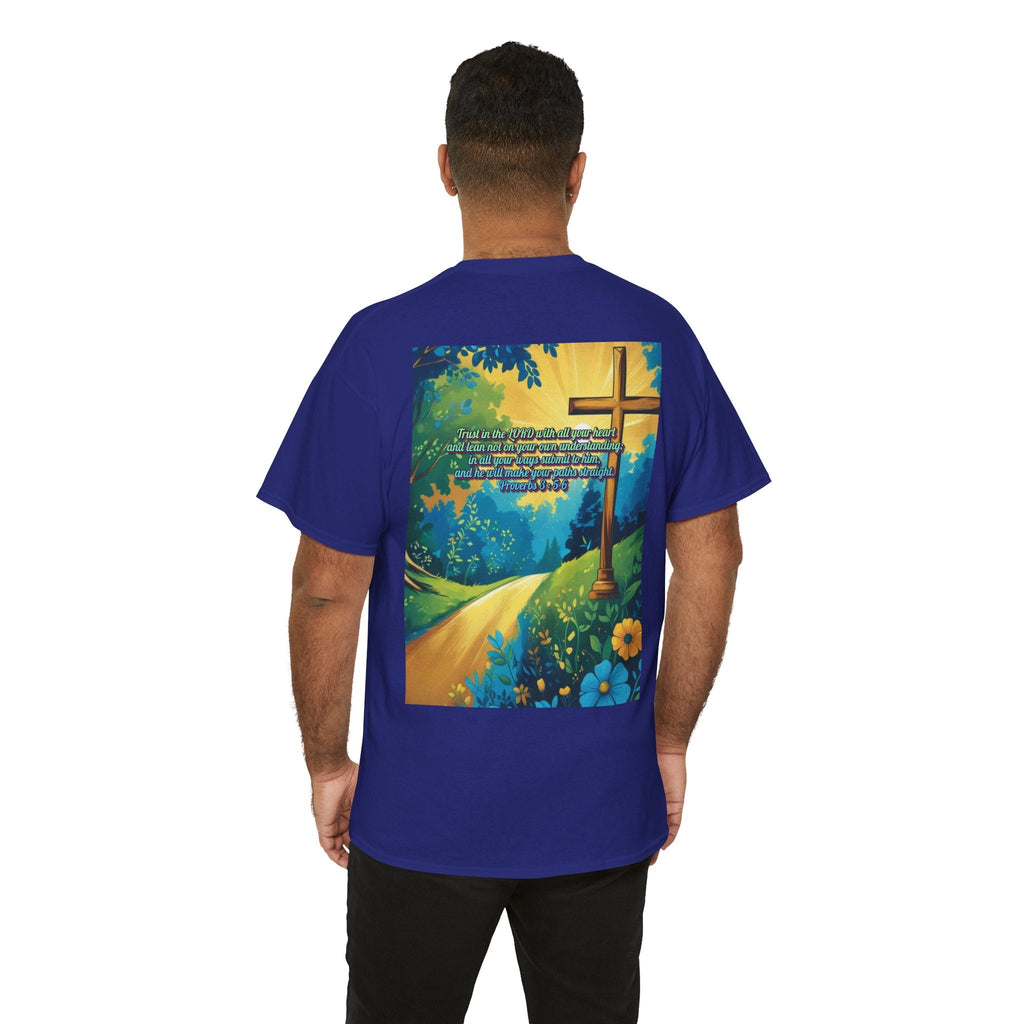 Trust in The Lord Proverbs 3:5-6 Biblical Design Unisex Heavy Cotton Tee Printify