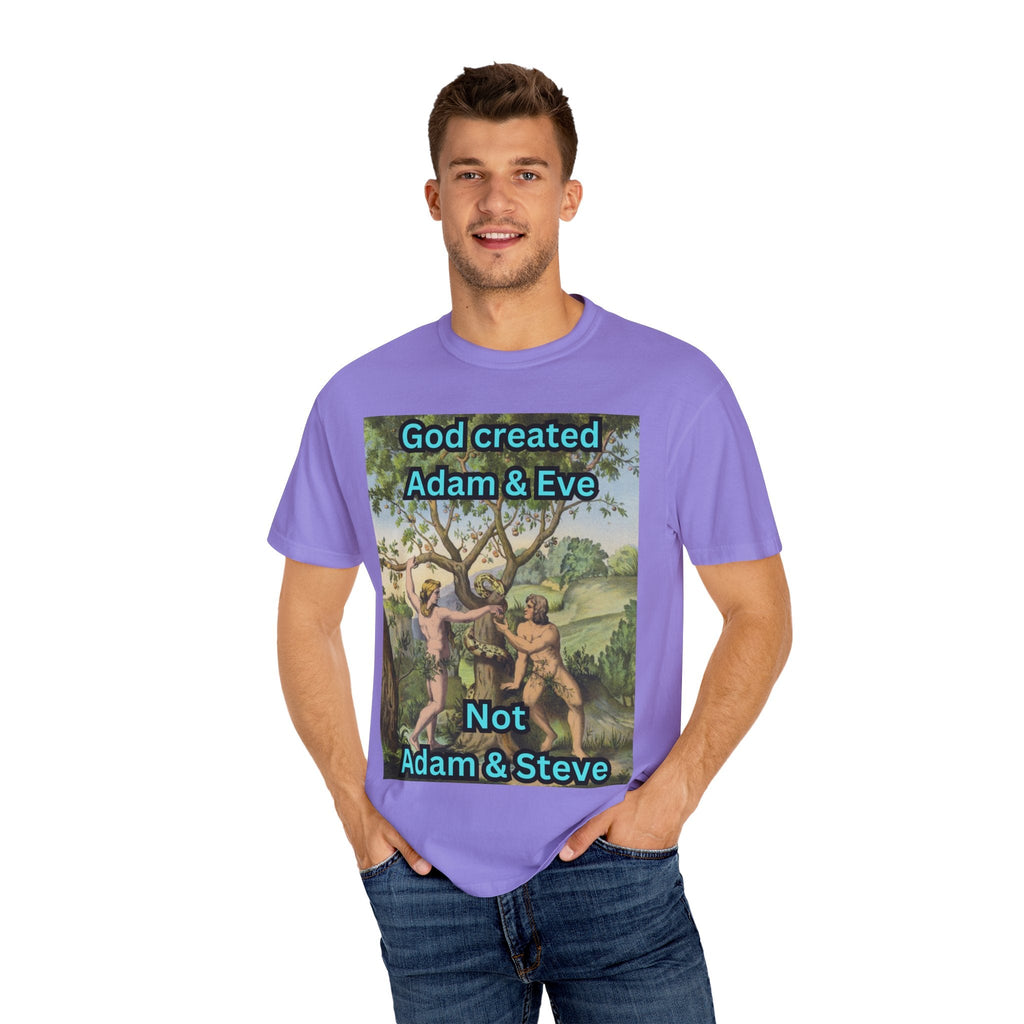 God Created Adam and Eve T-Shirt – Biblical Truth Christian Tee for Bold Faith Printify