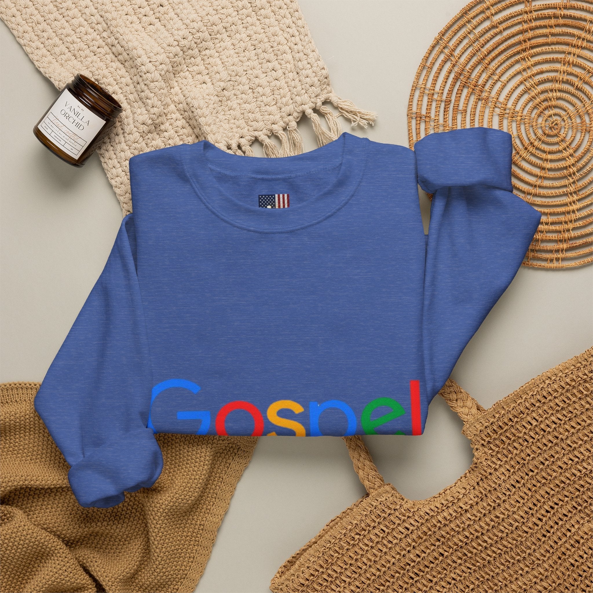 Gospel Graphic Sweatshirt — "Gospel" Colorful Logo Christian Sweatshirt Printify