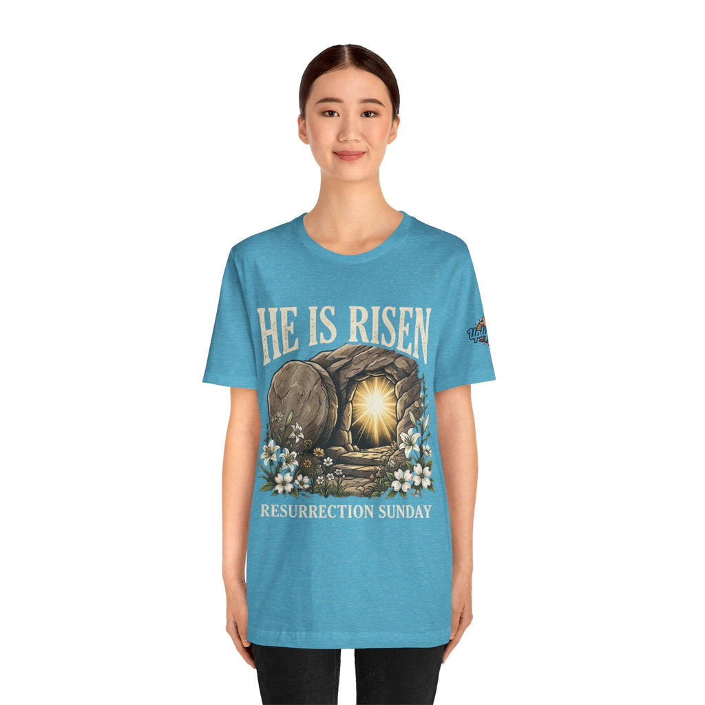 He Is Risen T-Shirt — Jesus Christ Resurrection Easter Tee Printify