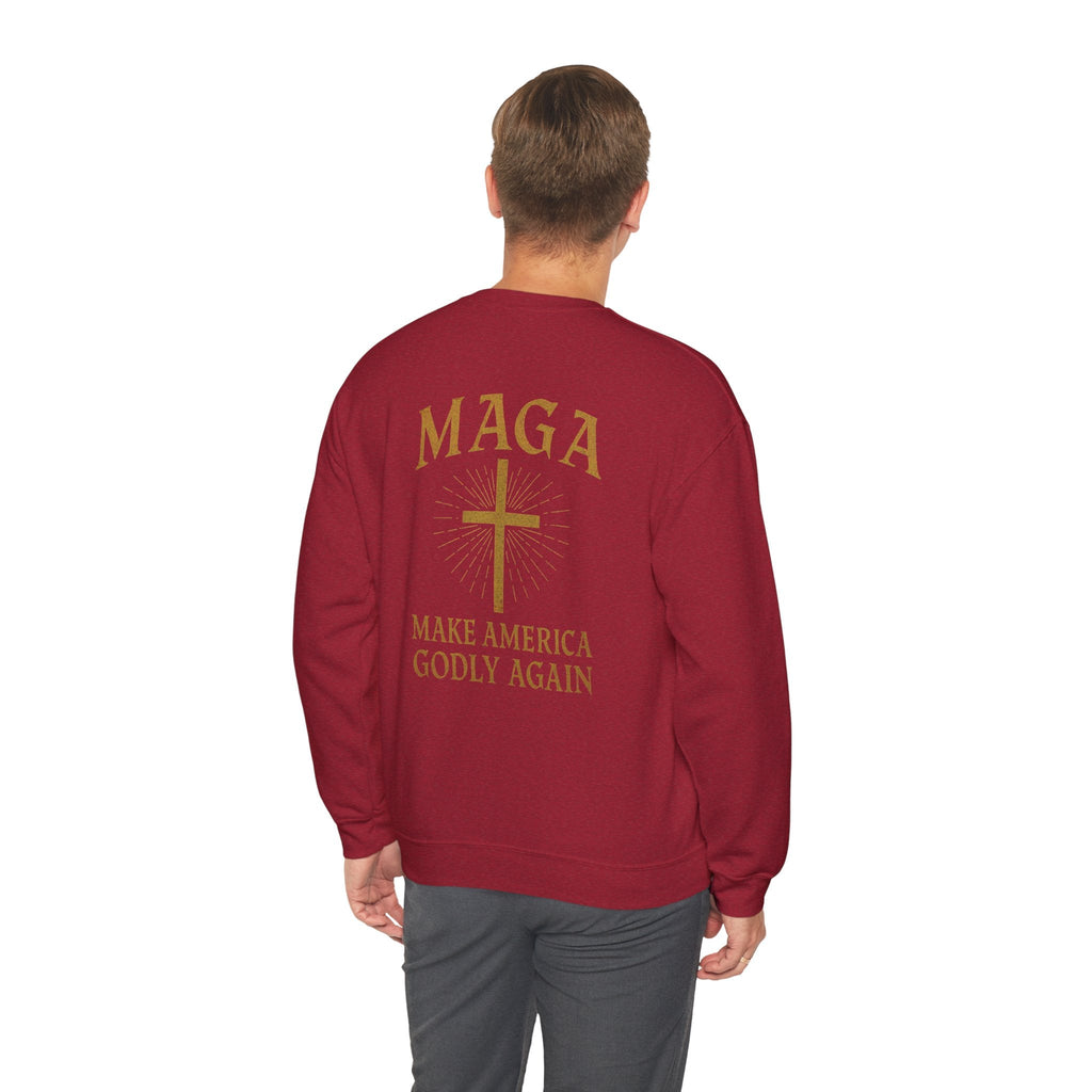 Make America Godly Again Sweatshirt – MAGA Christian Patriotic Hoodie for Faith & Freedom Printify
