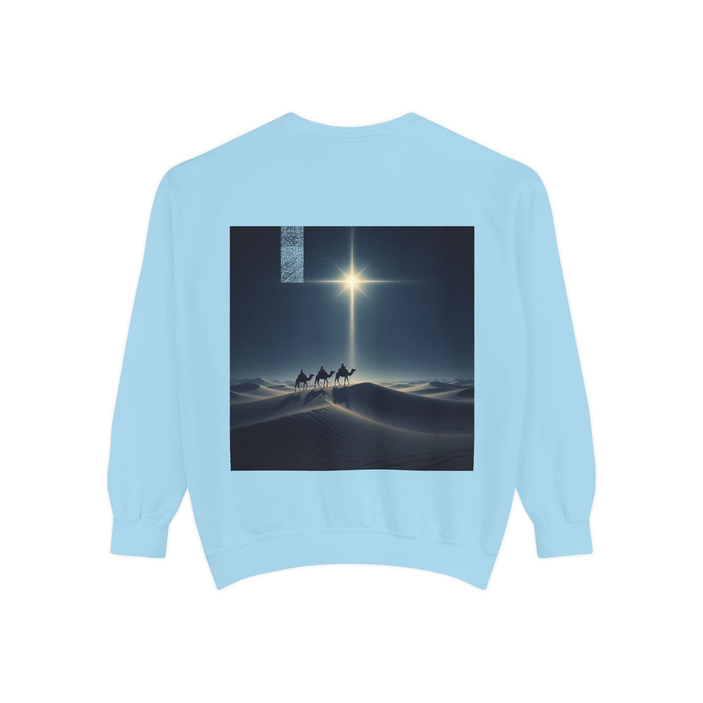 3 Wise Men Sweatshirt – Magi Camels Nativity Journey Christian Christmas Sweatshirt for Epiphany Faith & Holy Night Printify