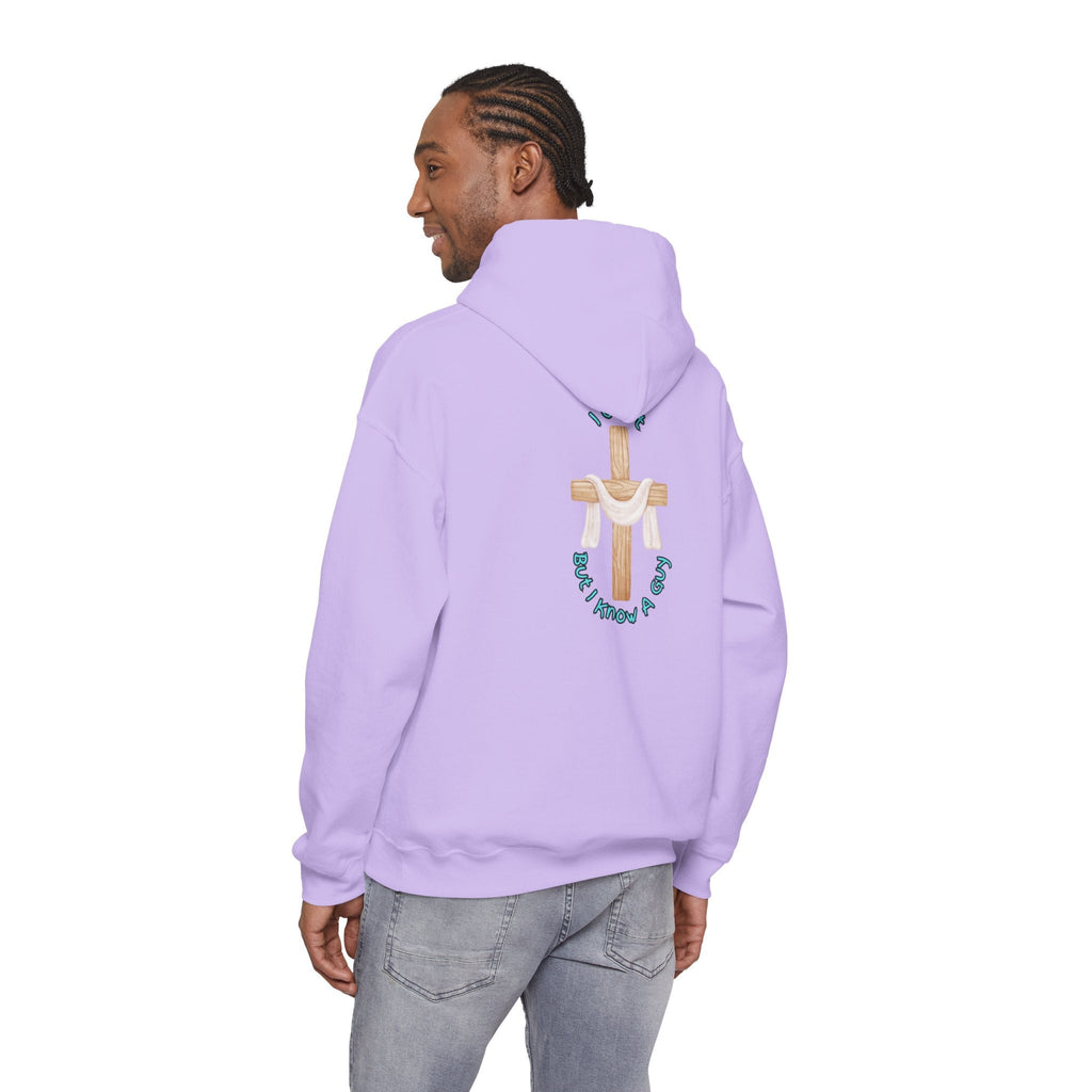 I Can’t, But I Know a Guy Hoodie – Jesus Cross Christian Hoodie for Cozy Faith Printify