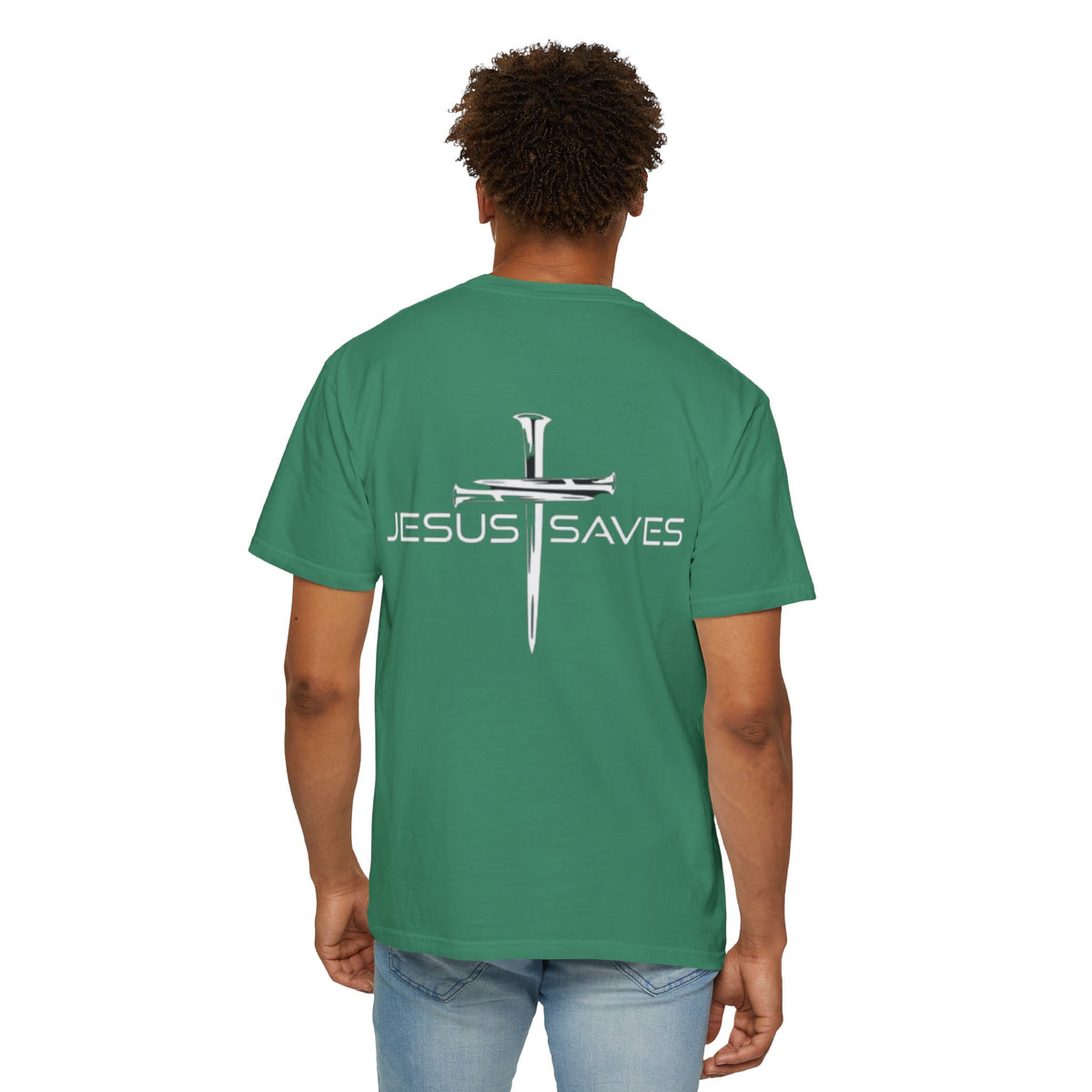 Jesus Saves T-shirt – 3 Nails Crucifix Cross Christian T-shirt for Redemption Faith & Bold Salvation