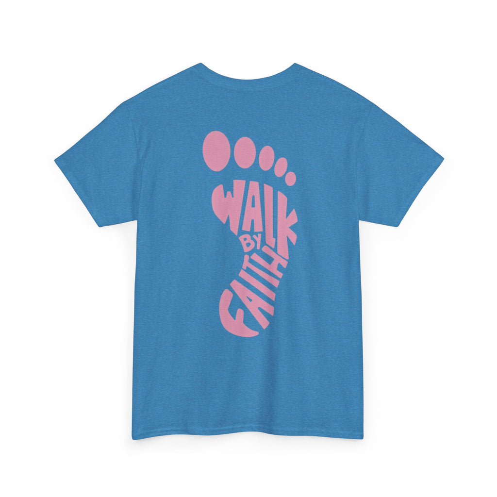 Walk By Faith Footprint T-Shirt Printify