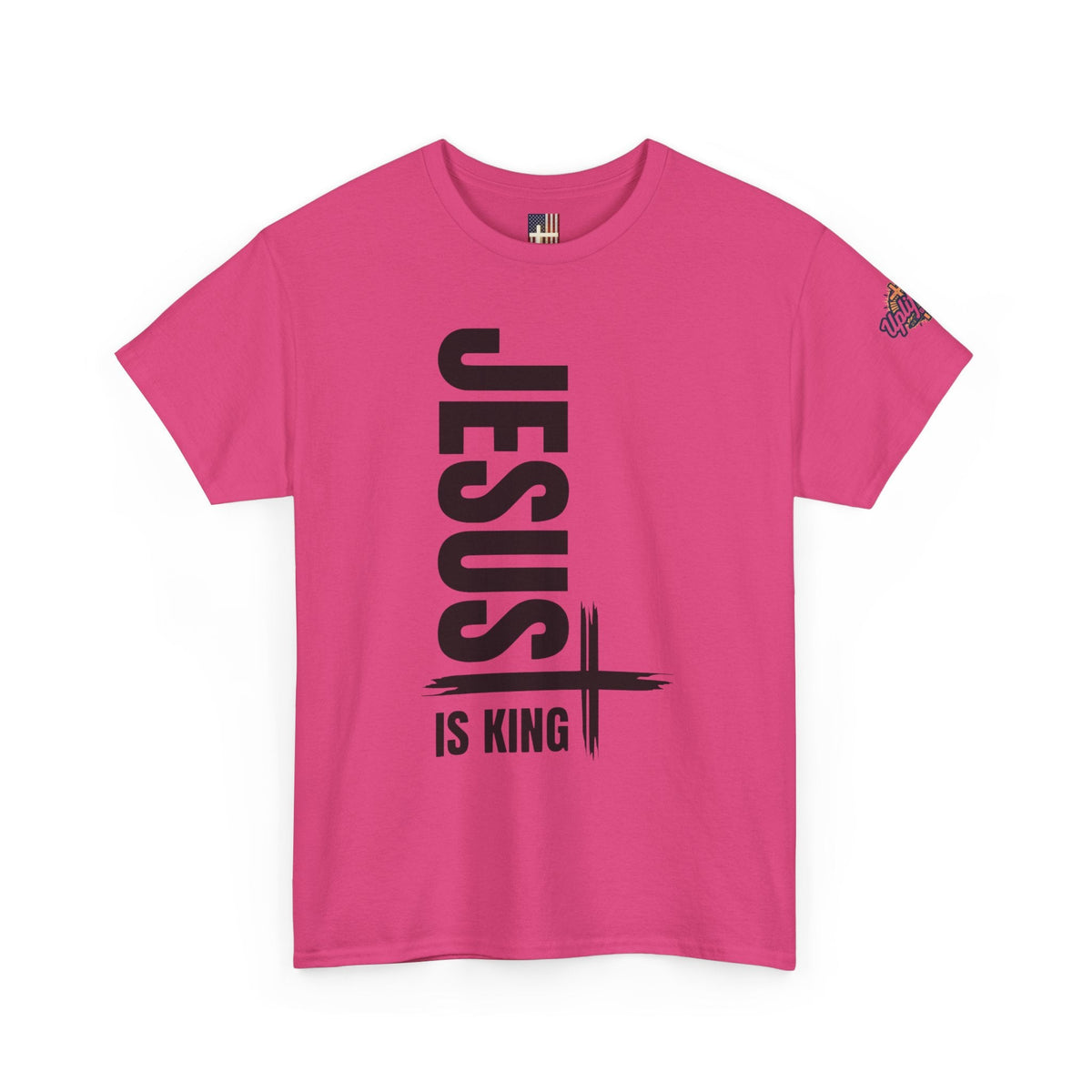 Jesus Is King T-shirt | Modern Typographic Cross Christian T-shirt Printify