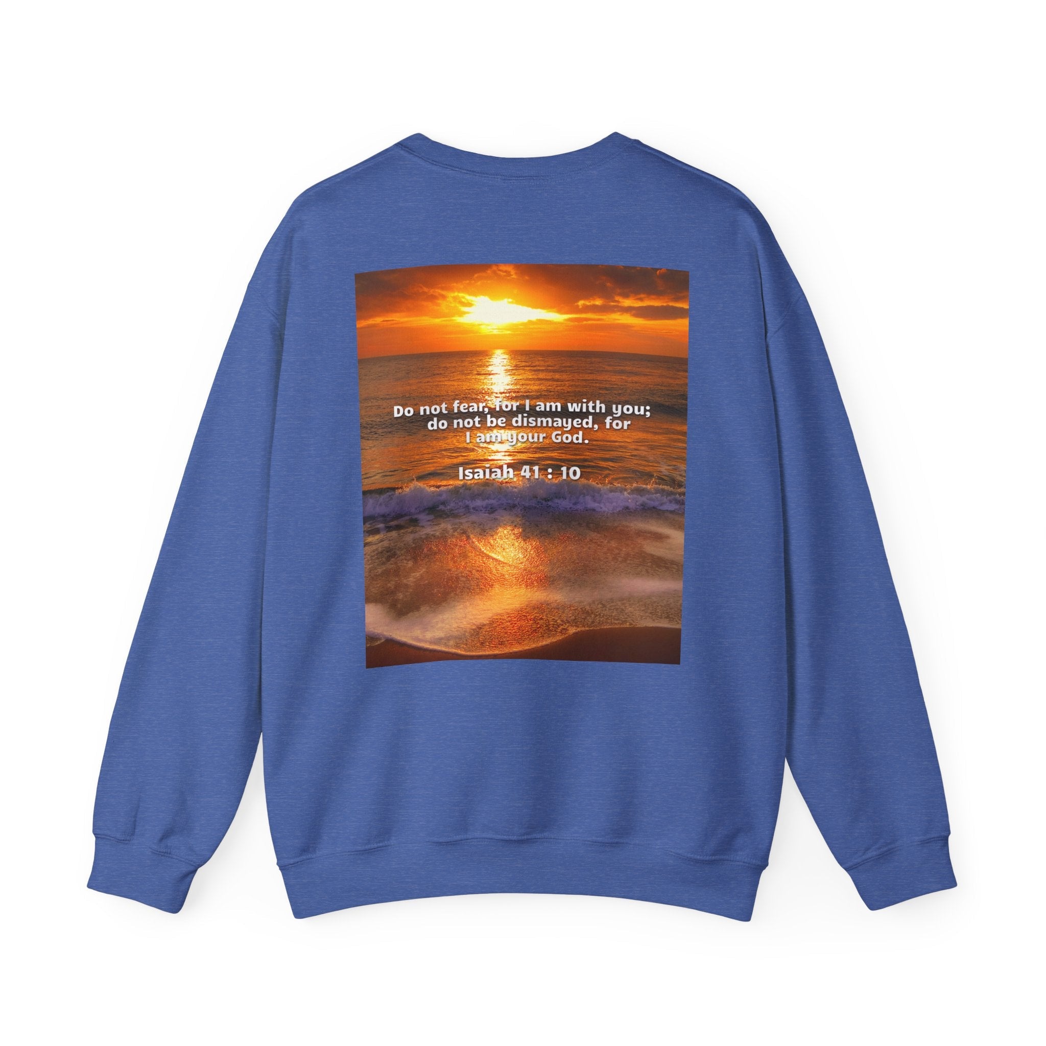 Bible Verse Unisex Heavy Blend™ Crewneck Sweatshirt - Isaiah 41 : 10 Printify