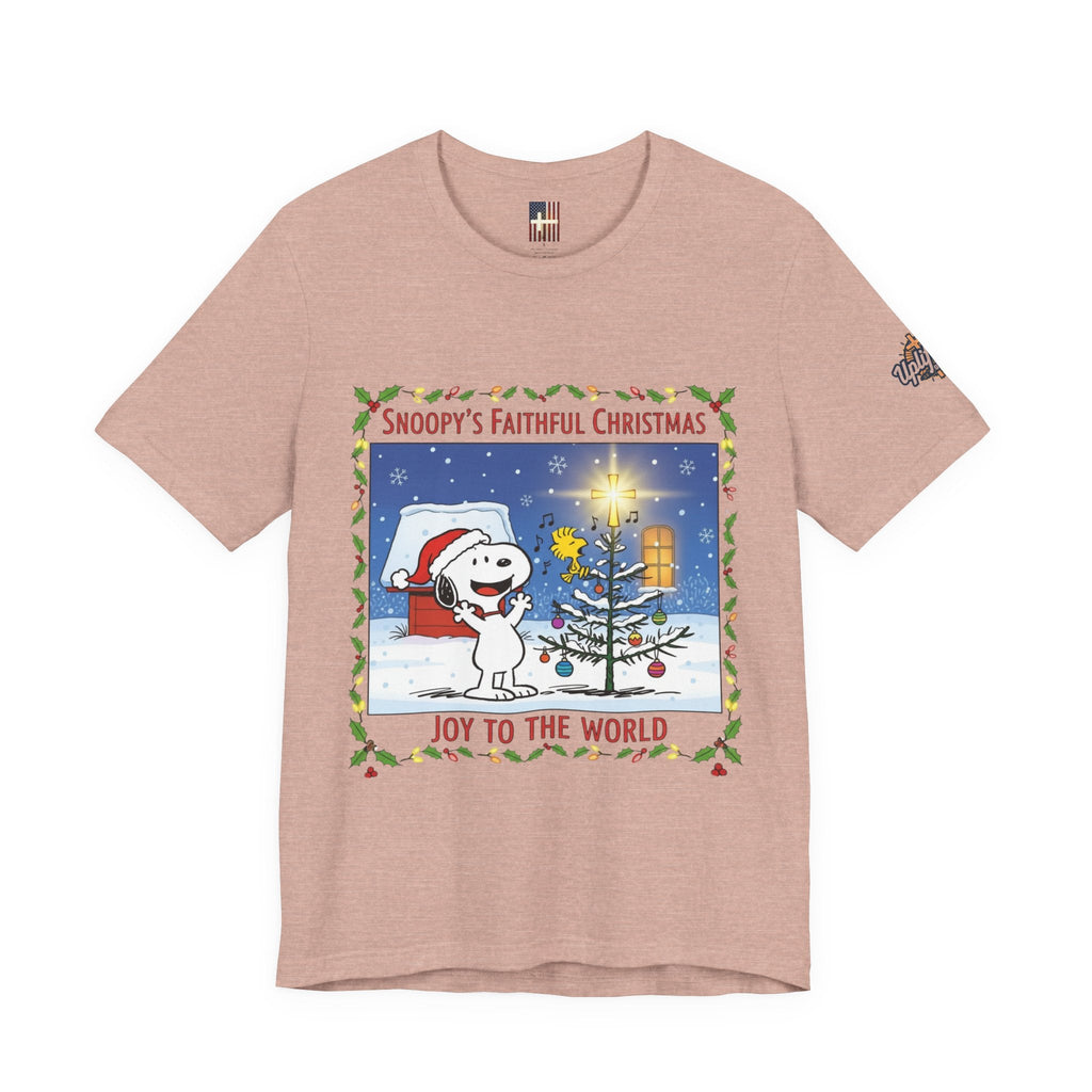 🎄 Faithful Christmas Friends – Christian Holiday T-Shirt | Festive Tree & Cartoon Duo | Heartwarming Christmas Tee by Uplifted Gear Printify
