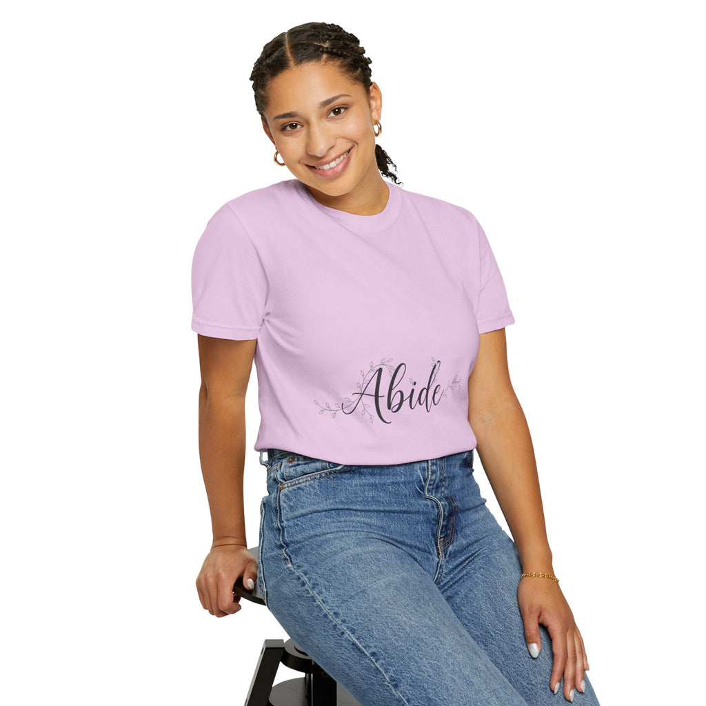 Abide in the Lord T-Shirt – Vine Design Christian Tee for Faithful Hearts Printify