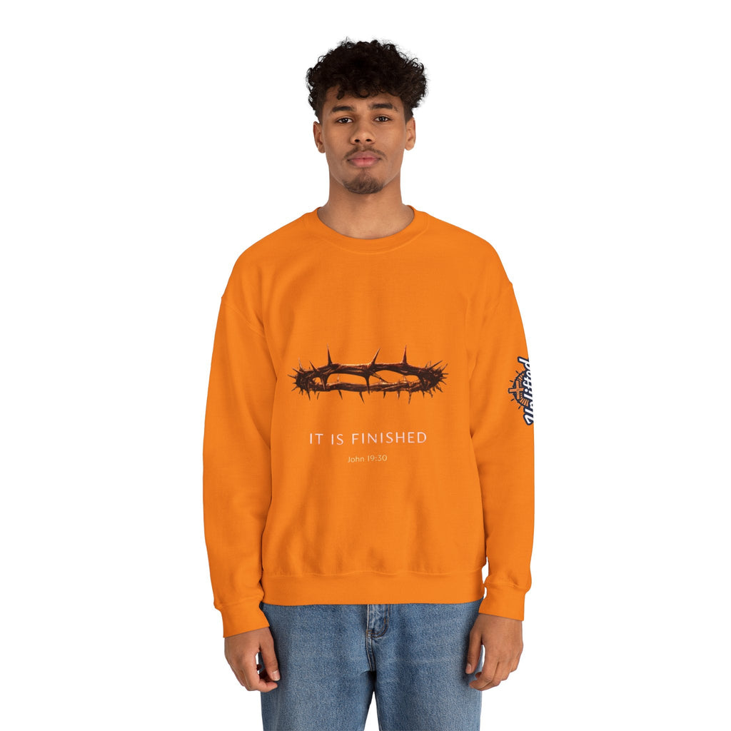 It Is Finished Crown of Thorns Sweatshirt — Christian John 19:30 Faith Sweatshirt Printify
