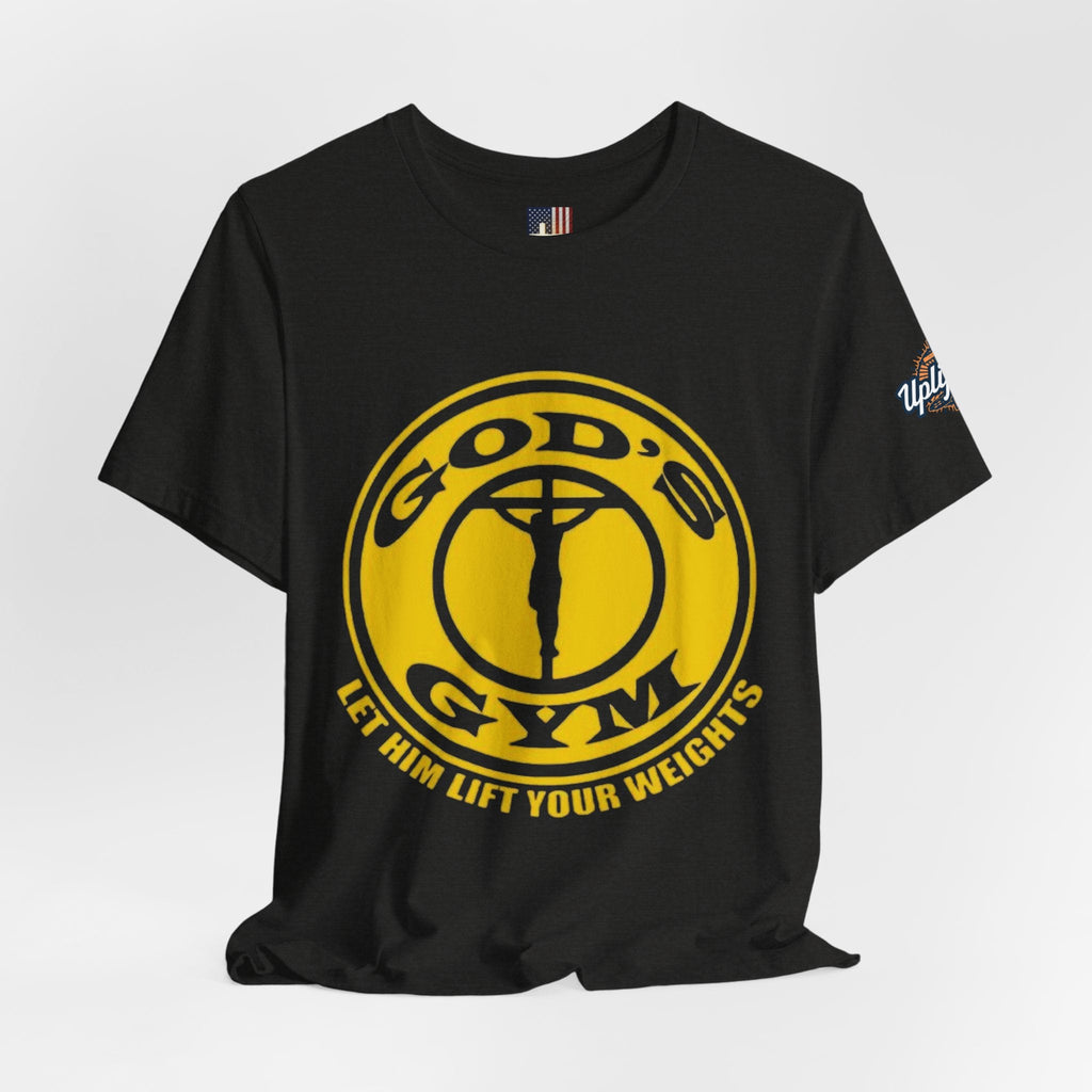 God's Gym T-Shirt — "Let Him Lift Your Weights" Christian Fitness Tee Printify