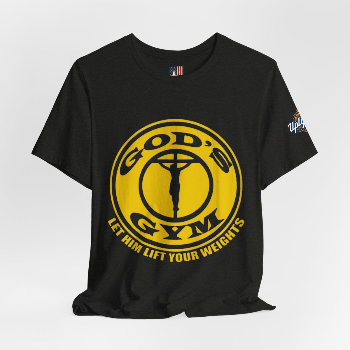 God's Gym T-Shirt — "Let Him Lift Your Weights" Christian Fitness Tee Printify