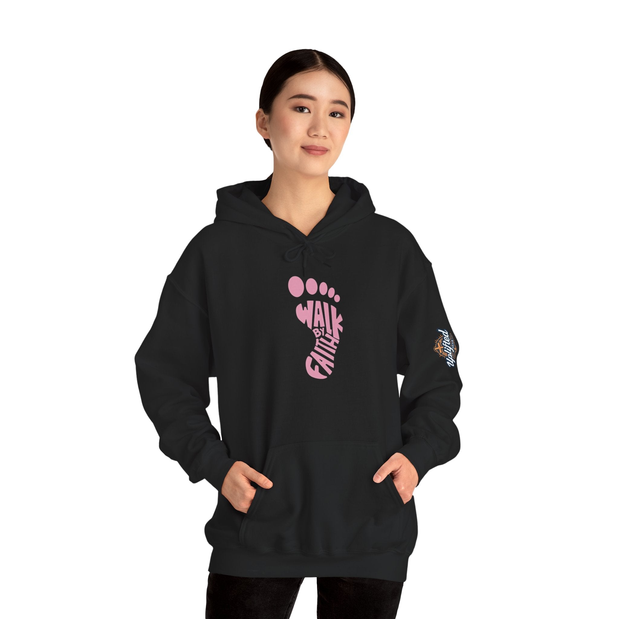 Walk By Faith Footprint Hoodie Printify