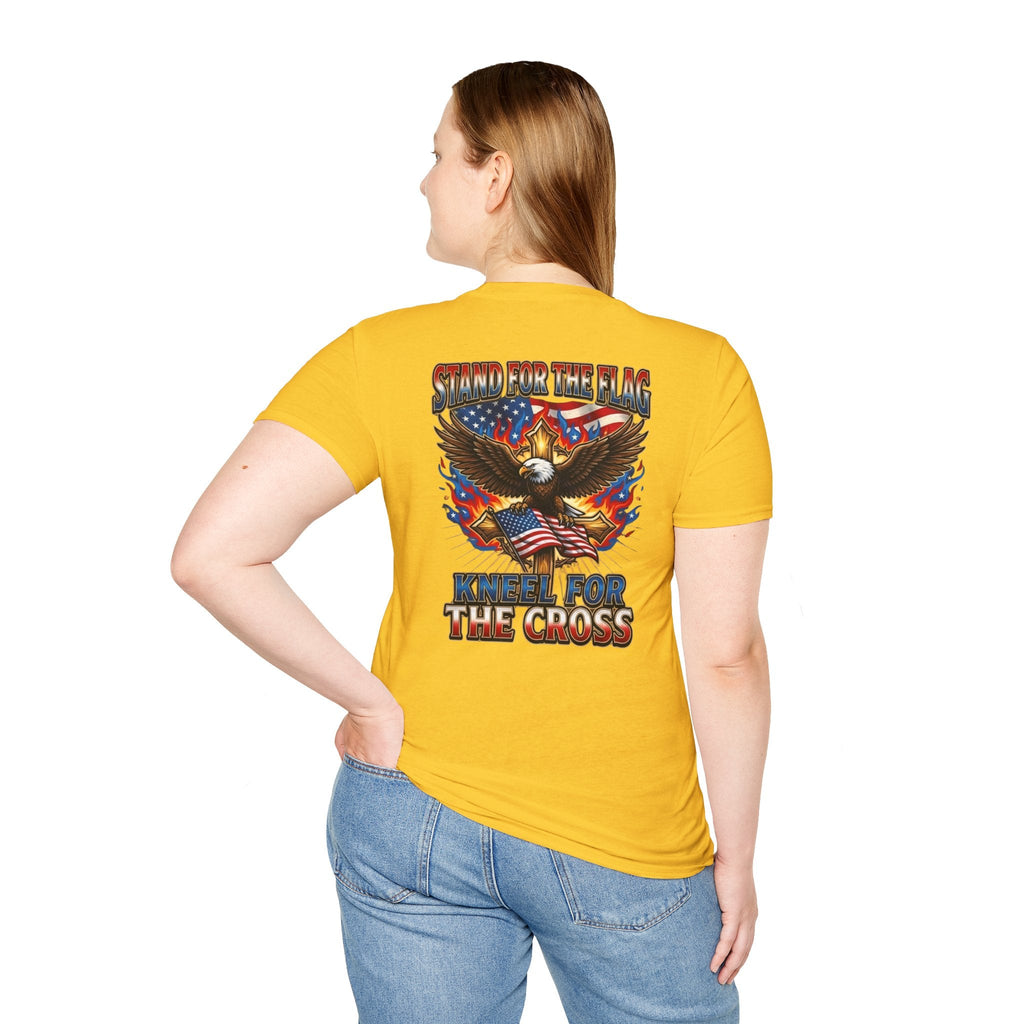 Stand for the Flag Kneel for the Cross T-shirt | Patriotic Eagle T-shirt Printify