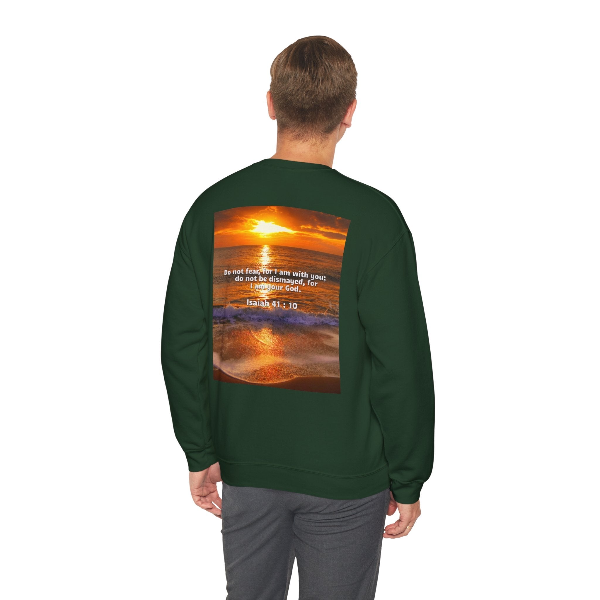 Bible Verse Unisex Heavy Blend™ Crewneck Sweatshirt - Isaiah 41 : 10 Printify