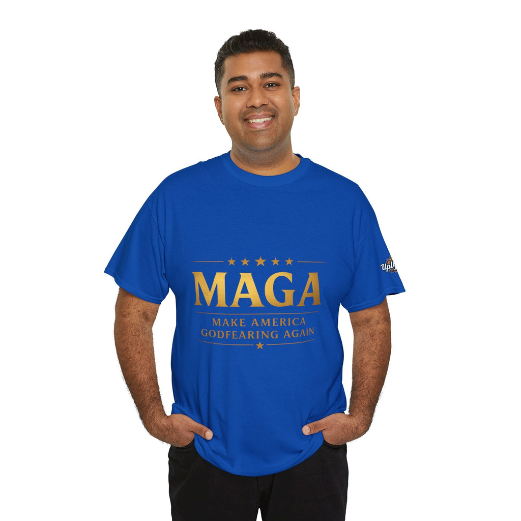 MAGA Gold Letter T-Shirt — "Make America Great Again" Printify