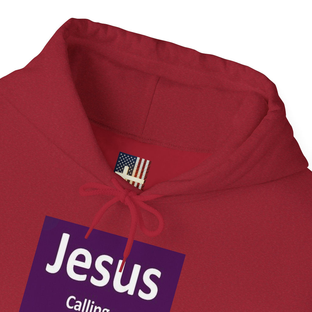 Jesus Calling Hoodie – Funny Cell Phone Screen Christian Sweatshirt for Divine Connection & Faith Humor Printify