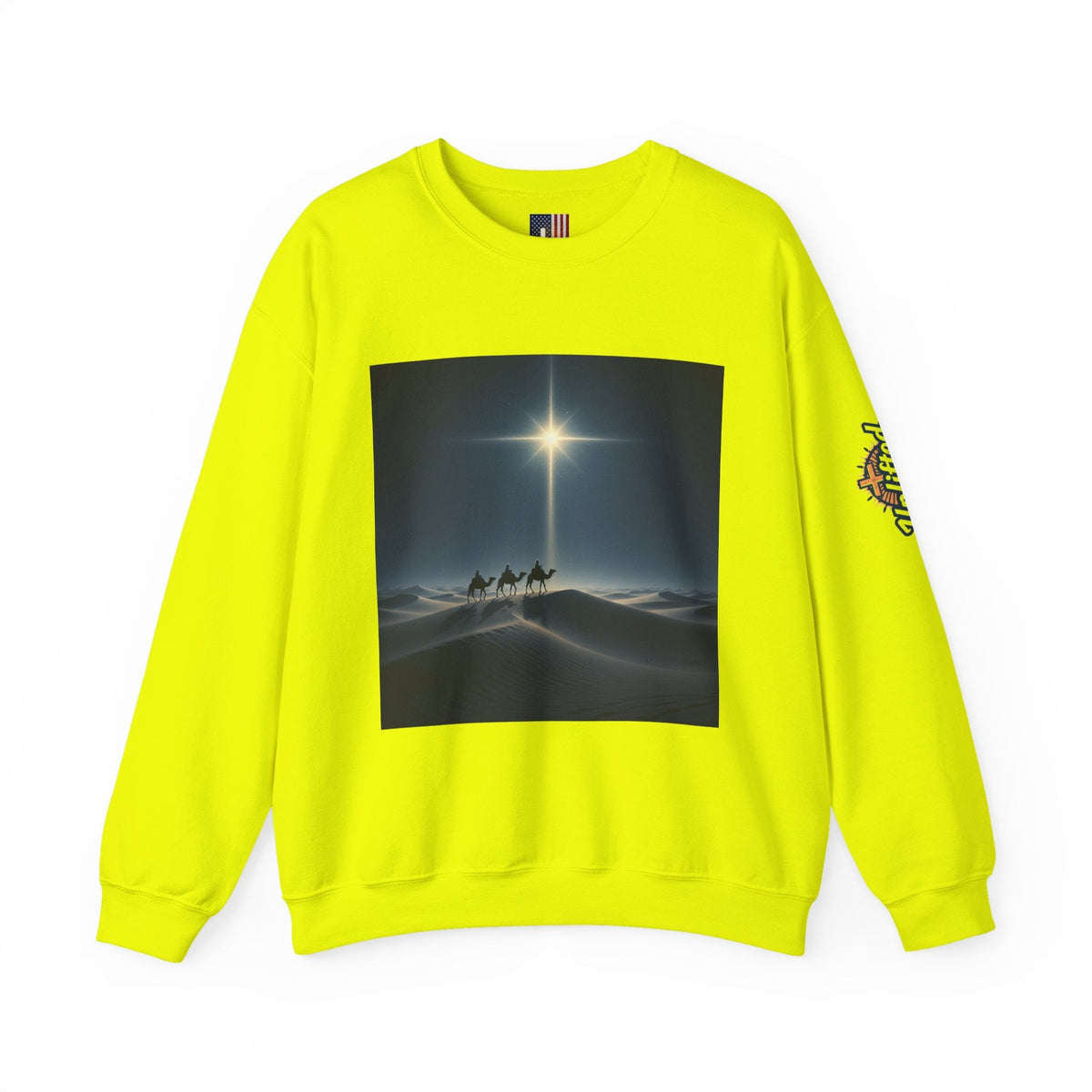 3 Wise Men Sweatshirt – Magi Camels Nativity Journey Christian Christmas Sweatshirt for Epiphany Faith & Holy Night Printify