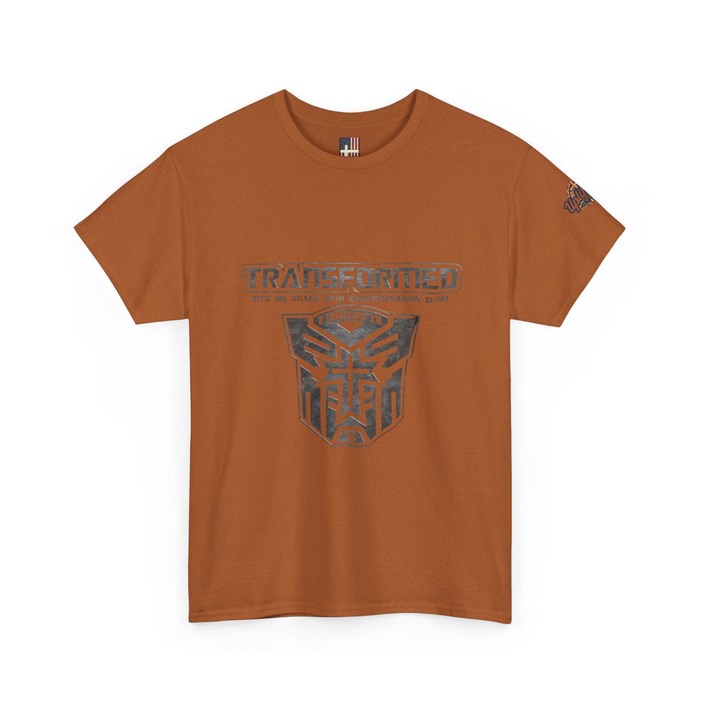 Transformer Logo Christian T-shirt | 2 Corinthians 3:18 Bible Verse T-shirt Printify