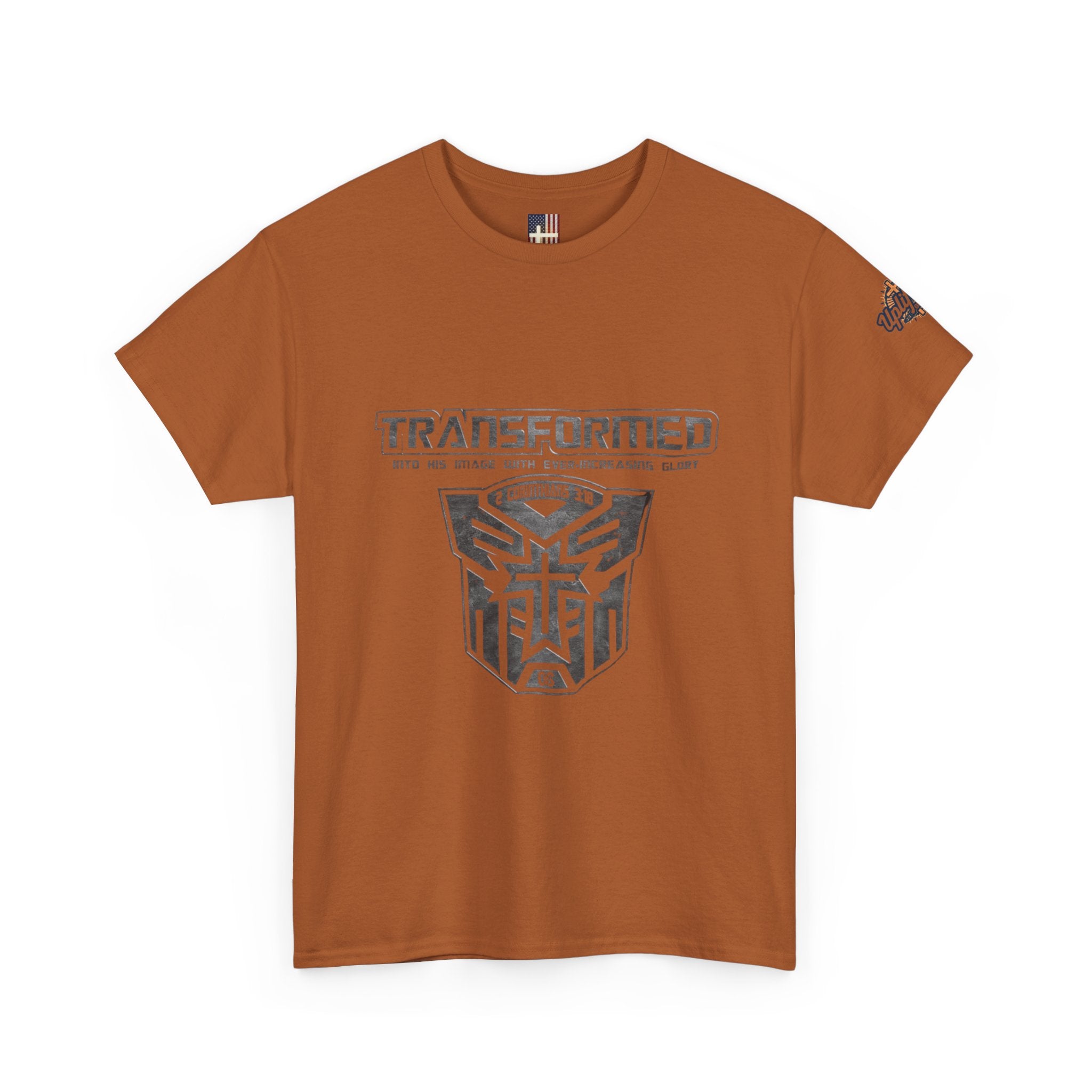 Transformer Logo Christian T-shirt | 2 Corinthians 3:18 Bible Verse T-shirt Printify
