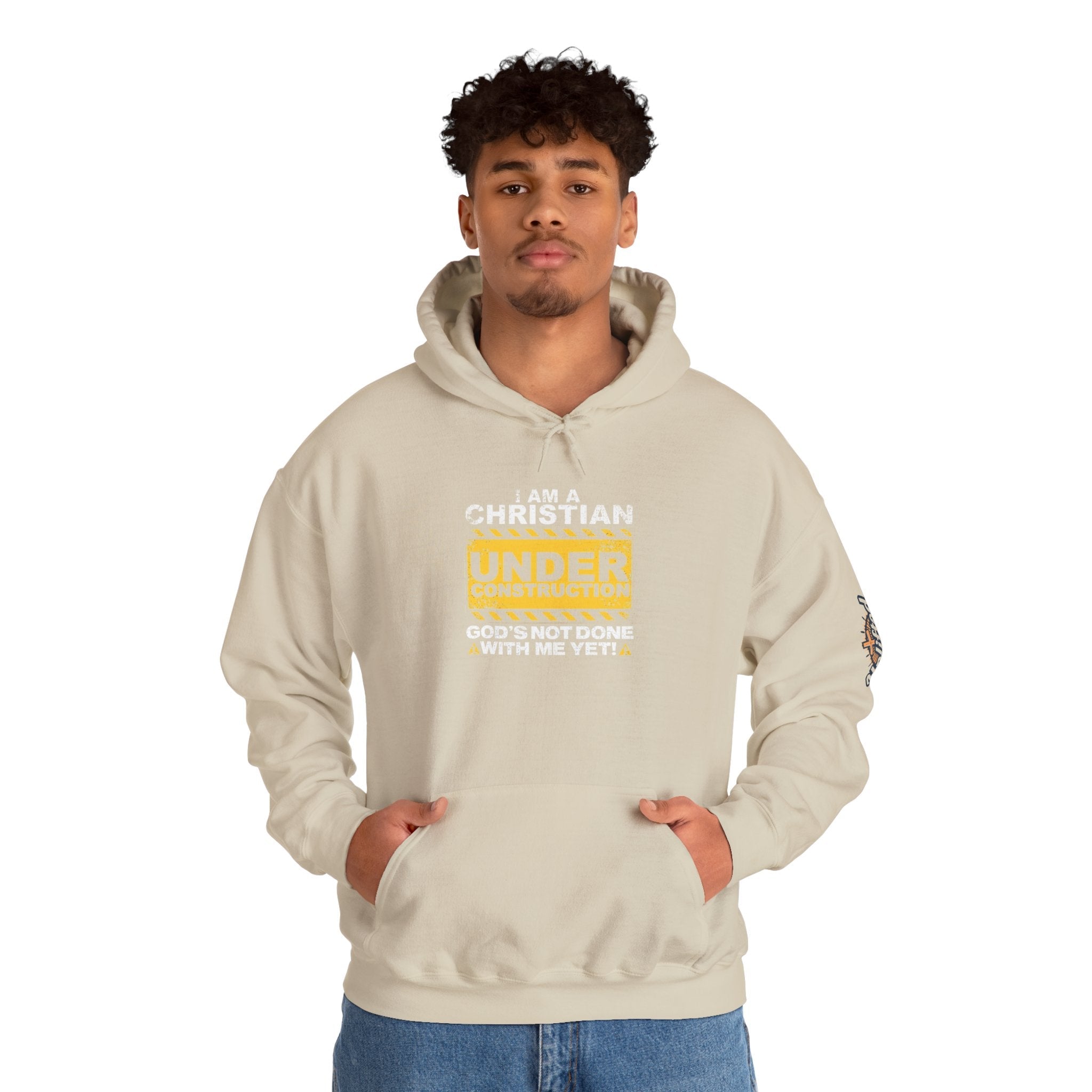 Christian Under Construction Hoodie | God Is Not Done With Me Yet Hoodie Printify
