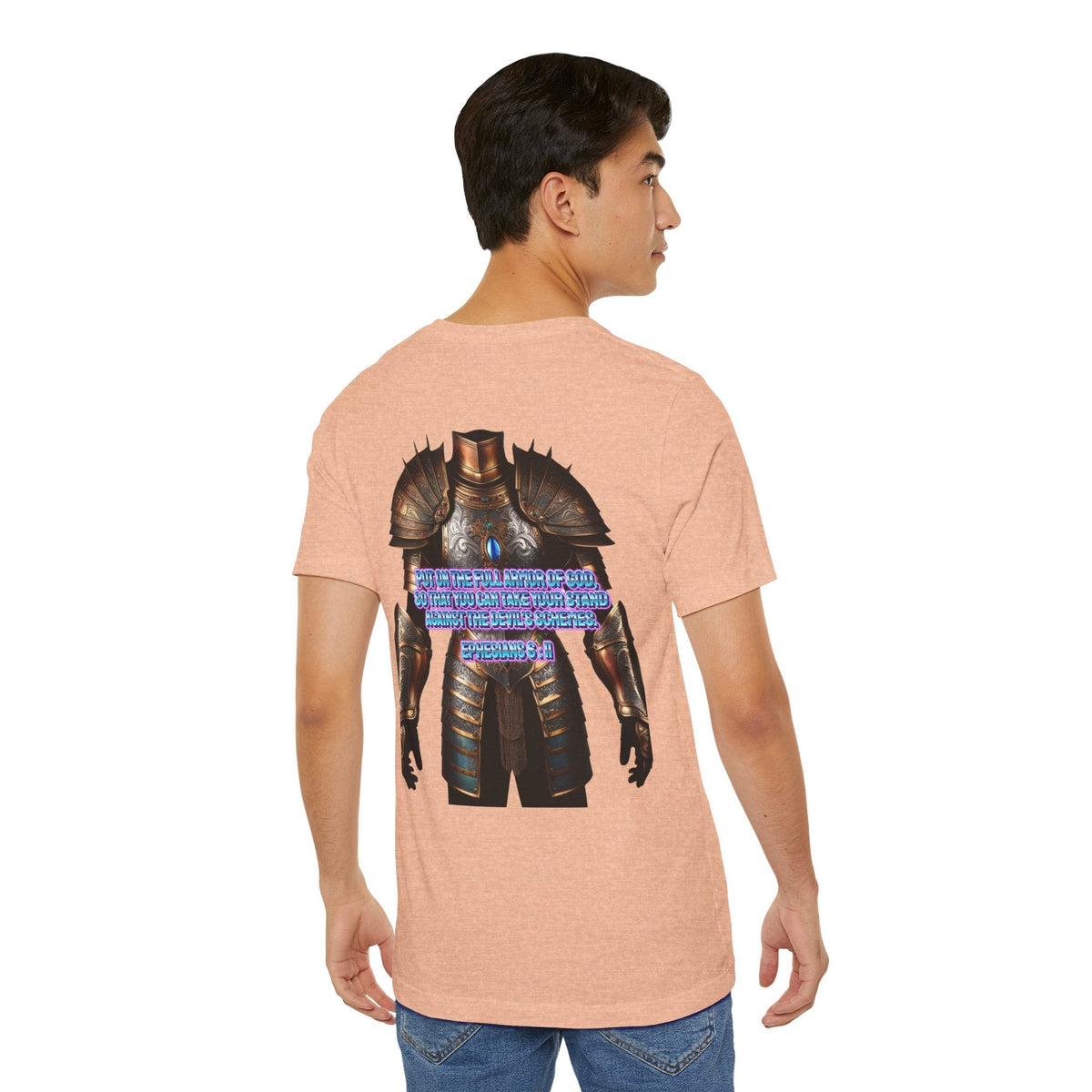 Religious Graphic Tee with Armor Of God Design Unisex Jersey Short Sleeve Tee Printify