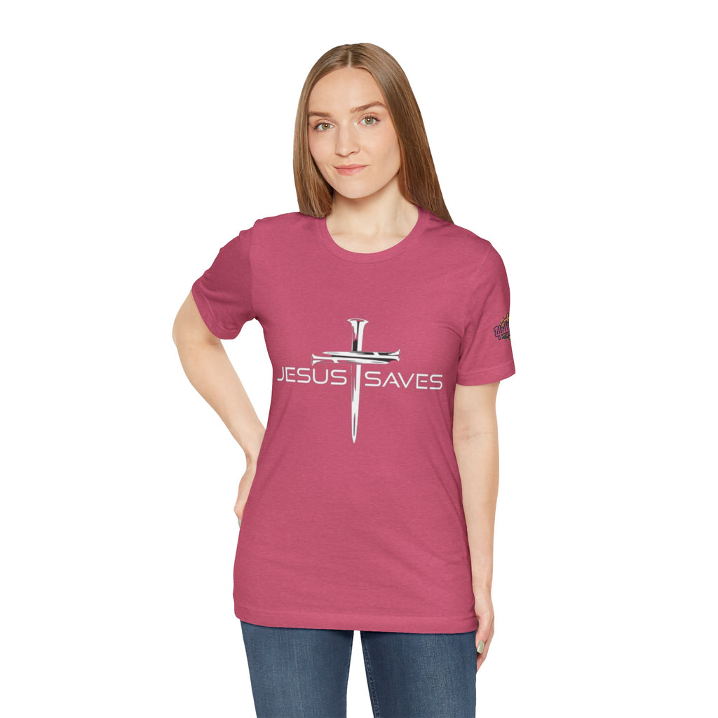 Copy of Jesus Saves T-shirt – 3 Nails Crucifix Cross Christian T-shirt for Redemption Faith & Bold Salvation