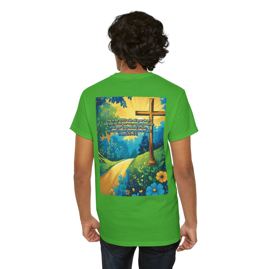 Trust in The Lord Proverbs 3:5-6 Biblical Design Unisex Heavy Cotton Tee Printify
